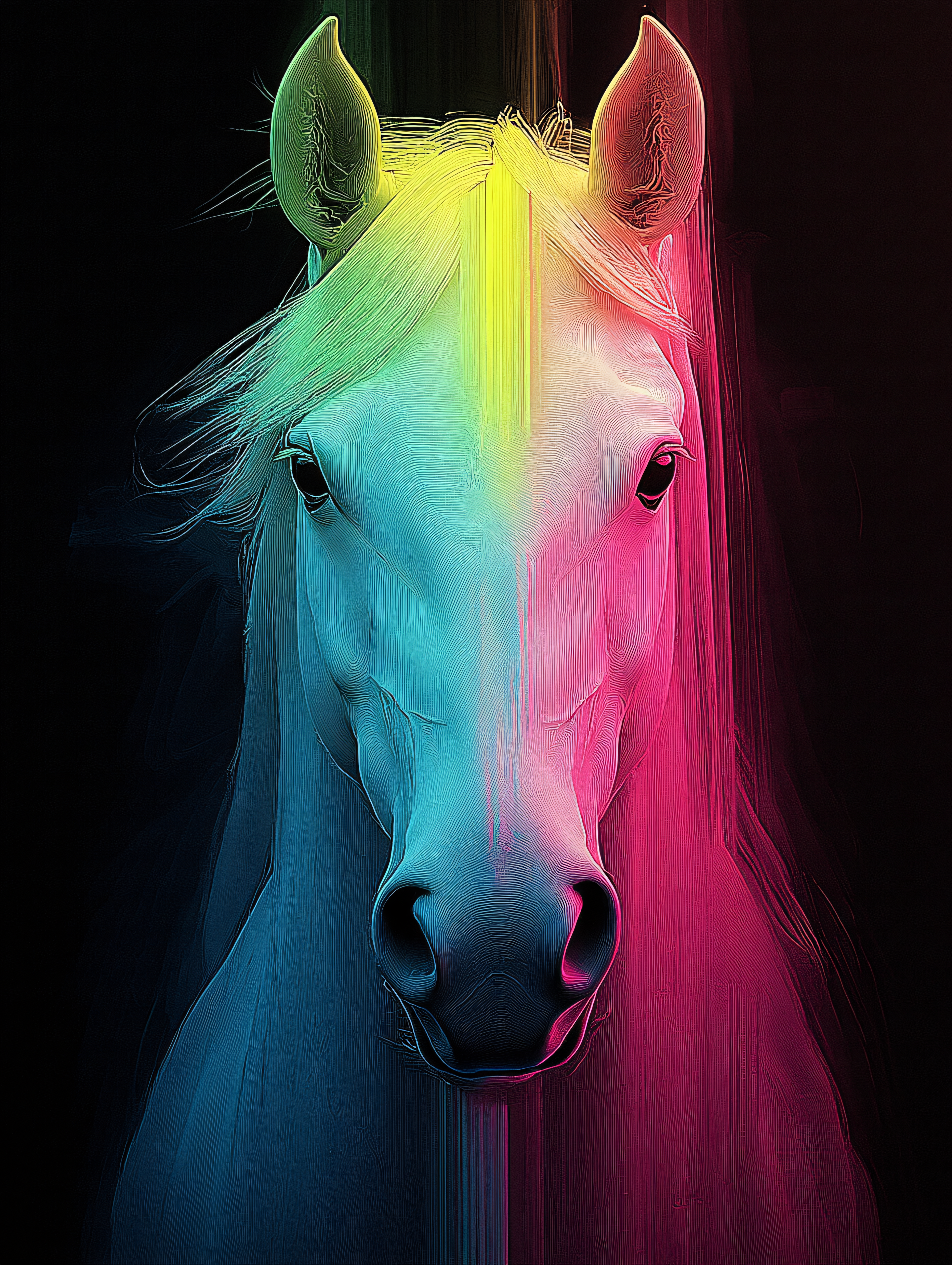 Neon Horse Portrait
