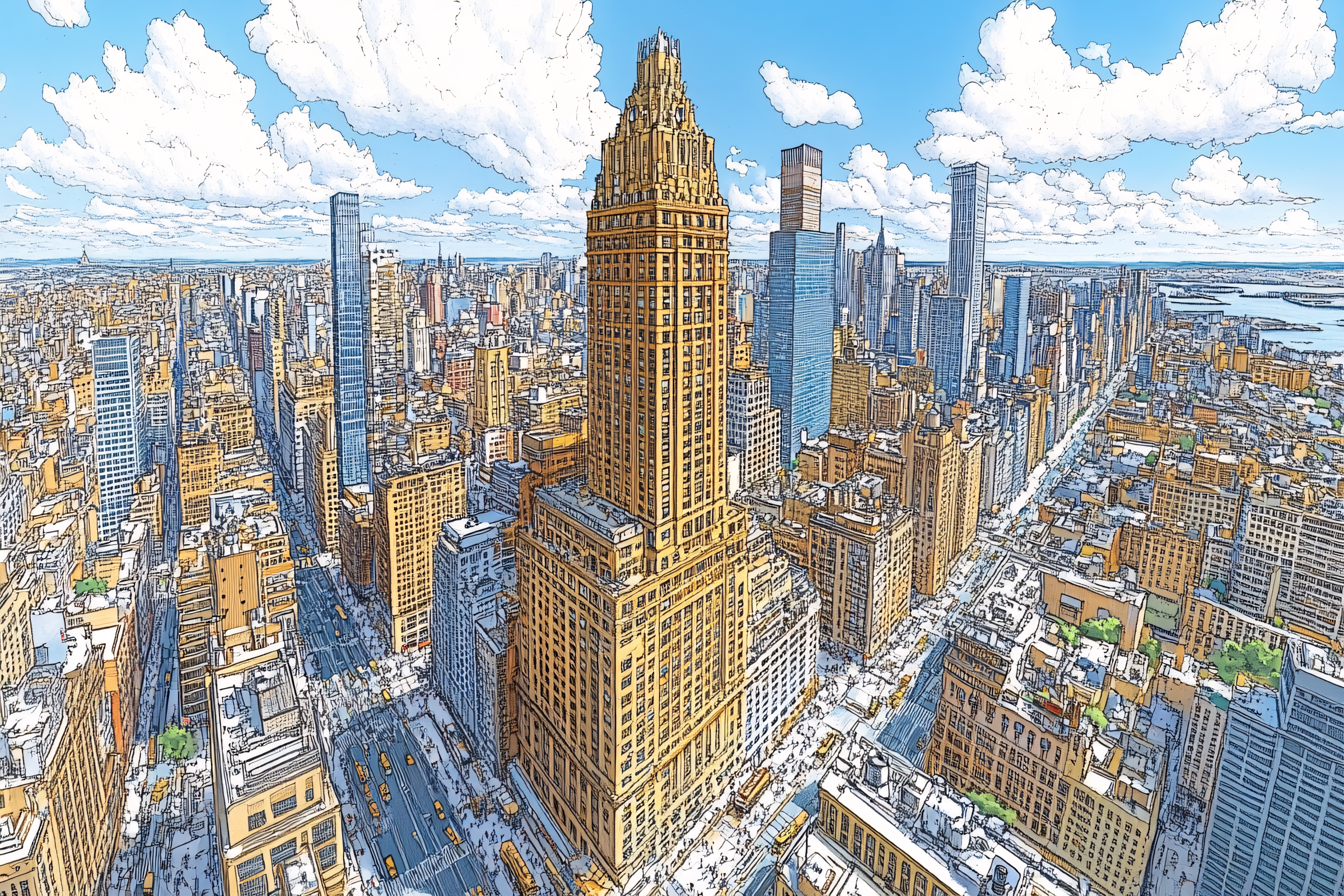 New York City Skyline Illustration