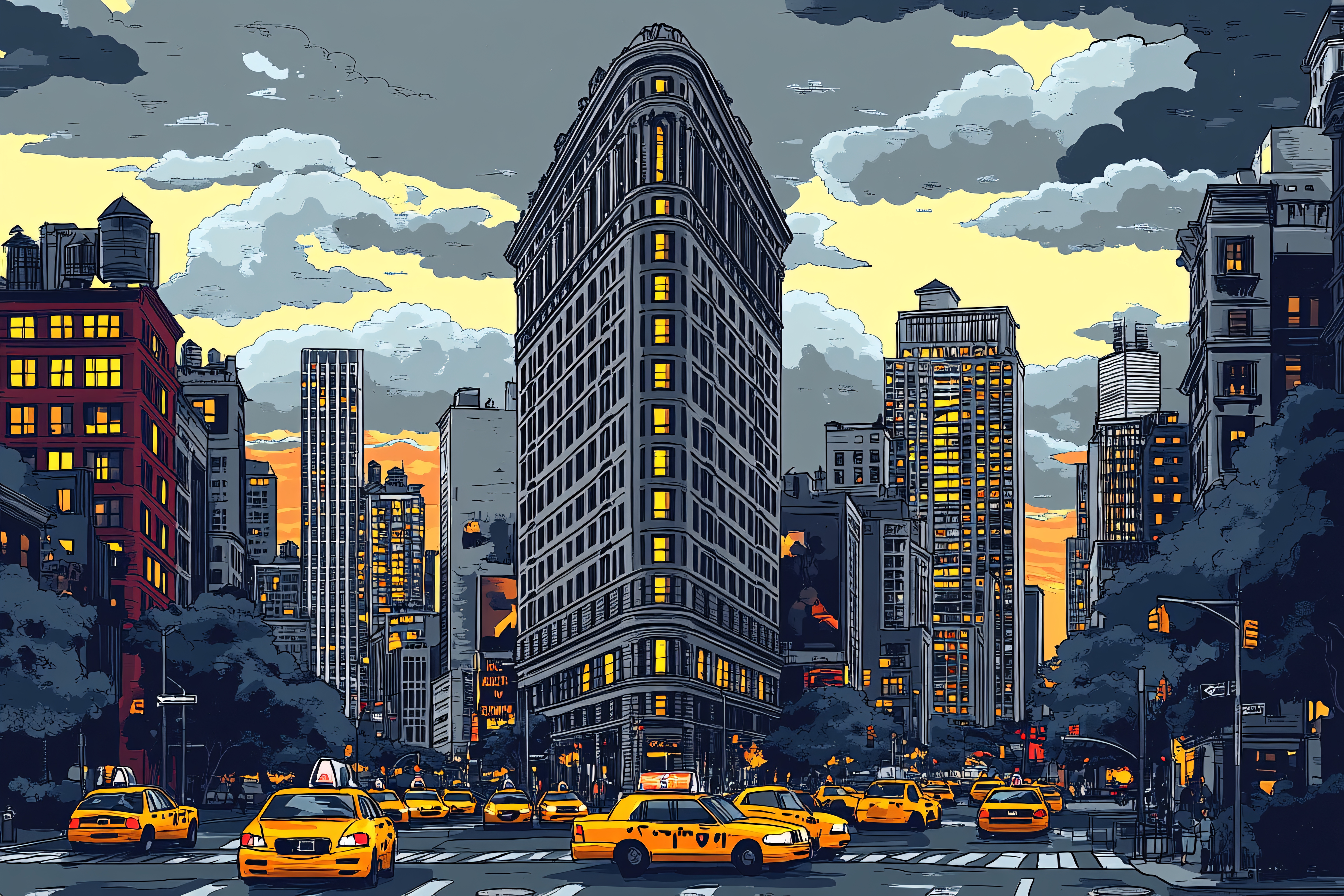 New York City Yellow Taxi Scene