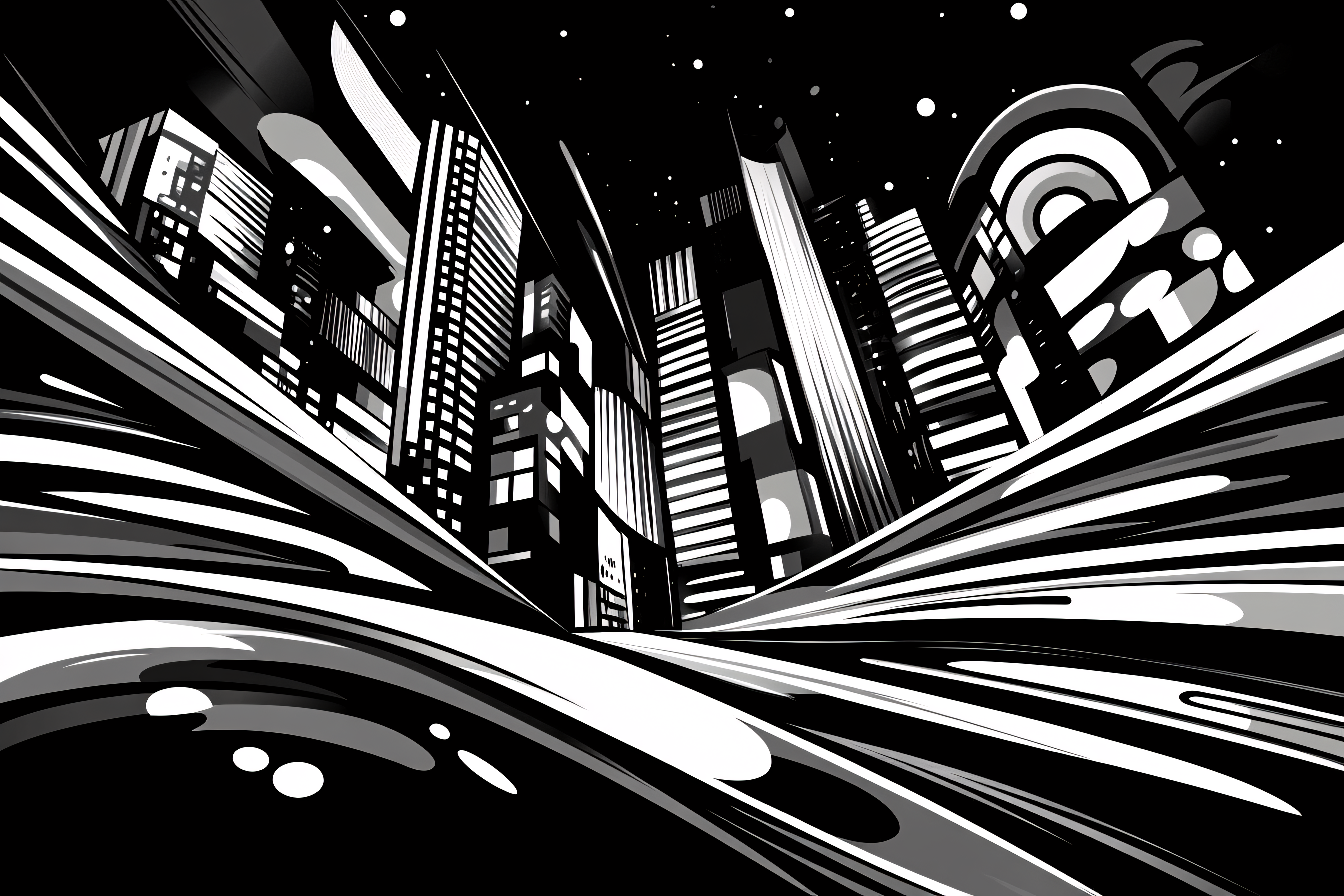 Night Cityscape Vector Illustration