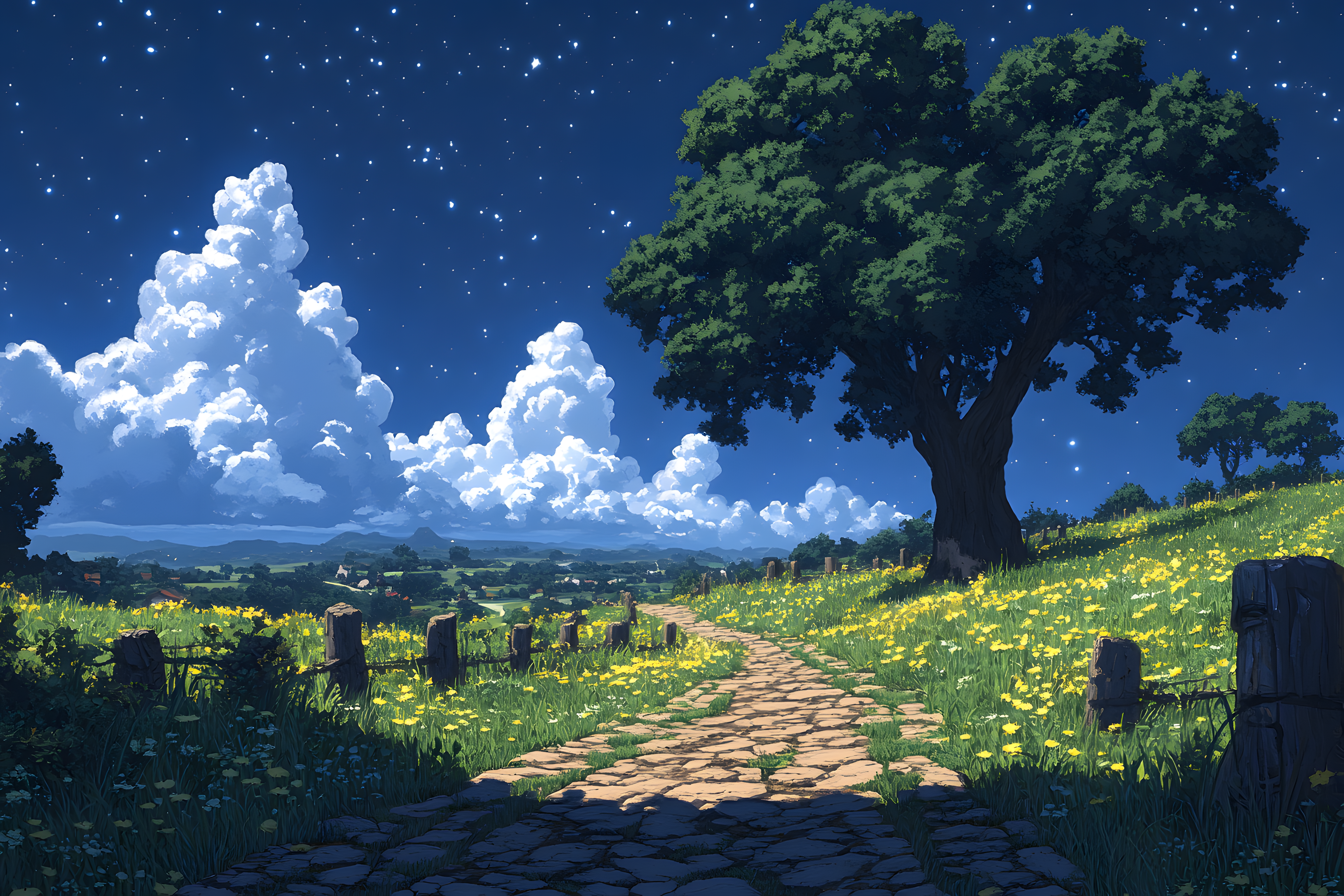 Night Path to Big Tree