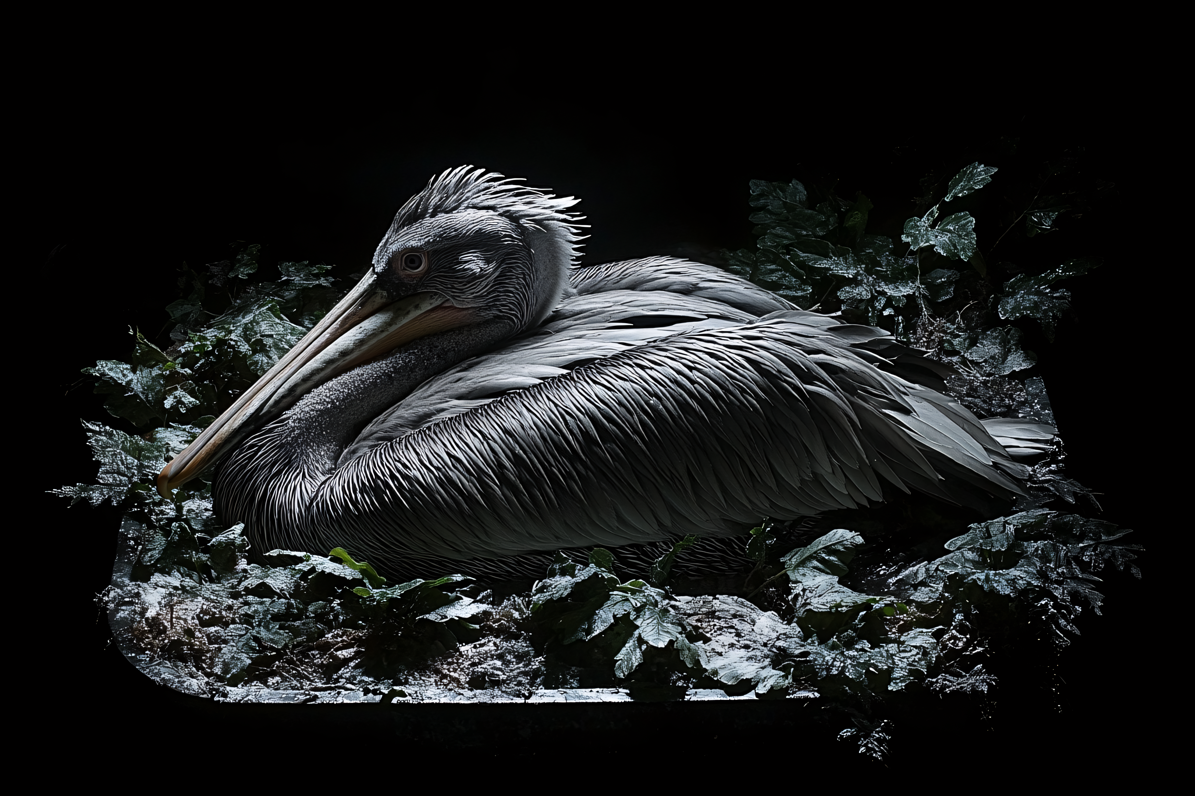 Night Pelican Portrait