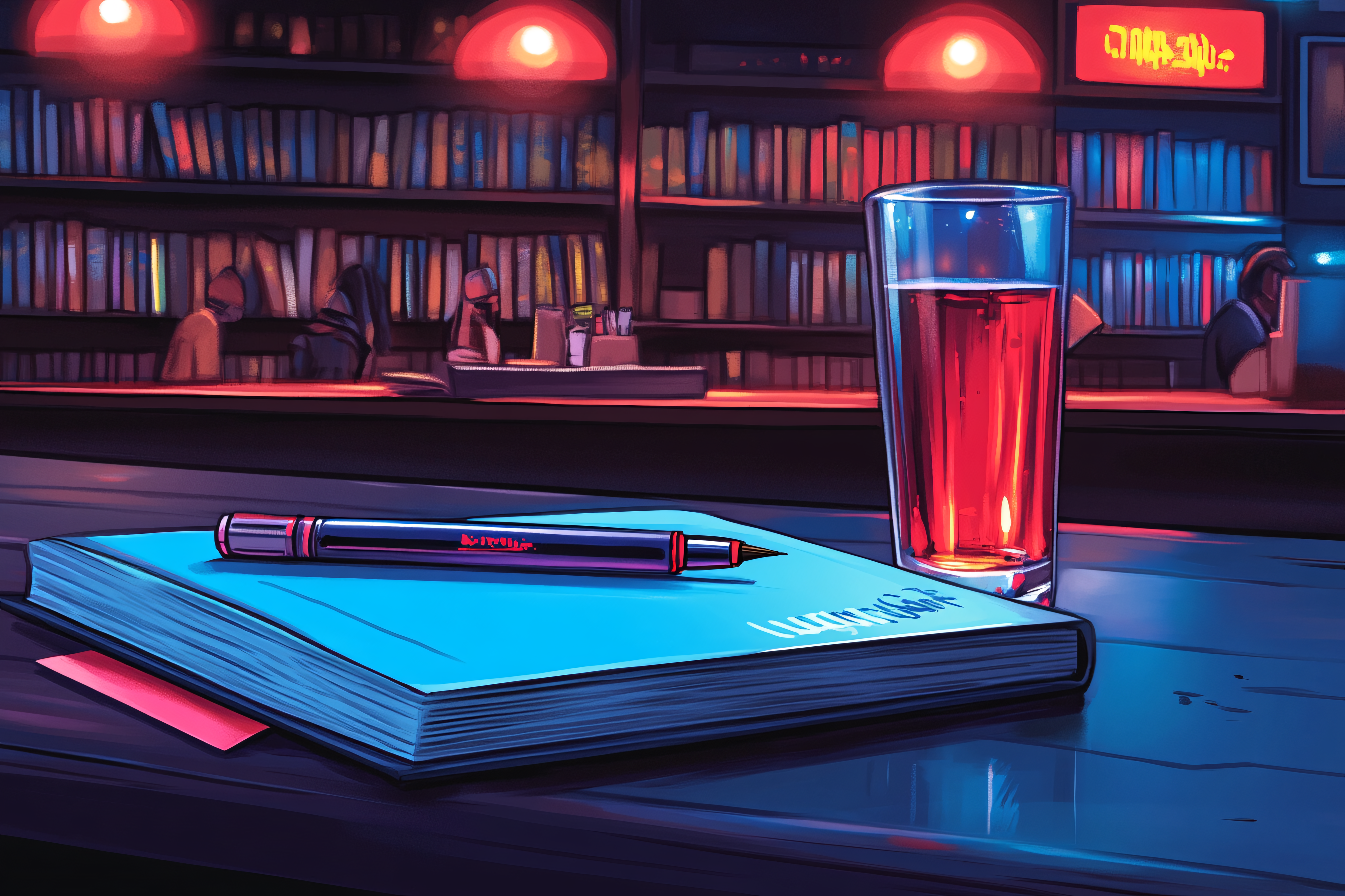Nighttime Study Desk Scene
