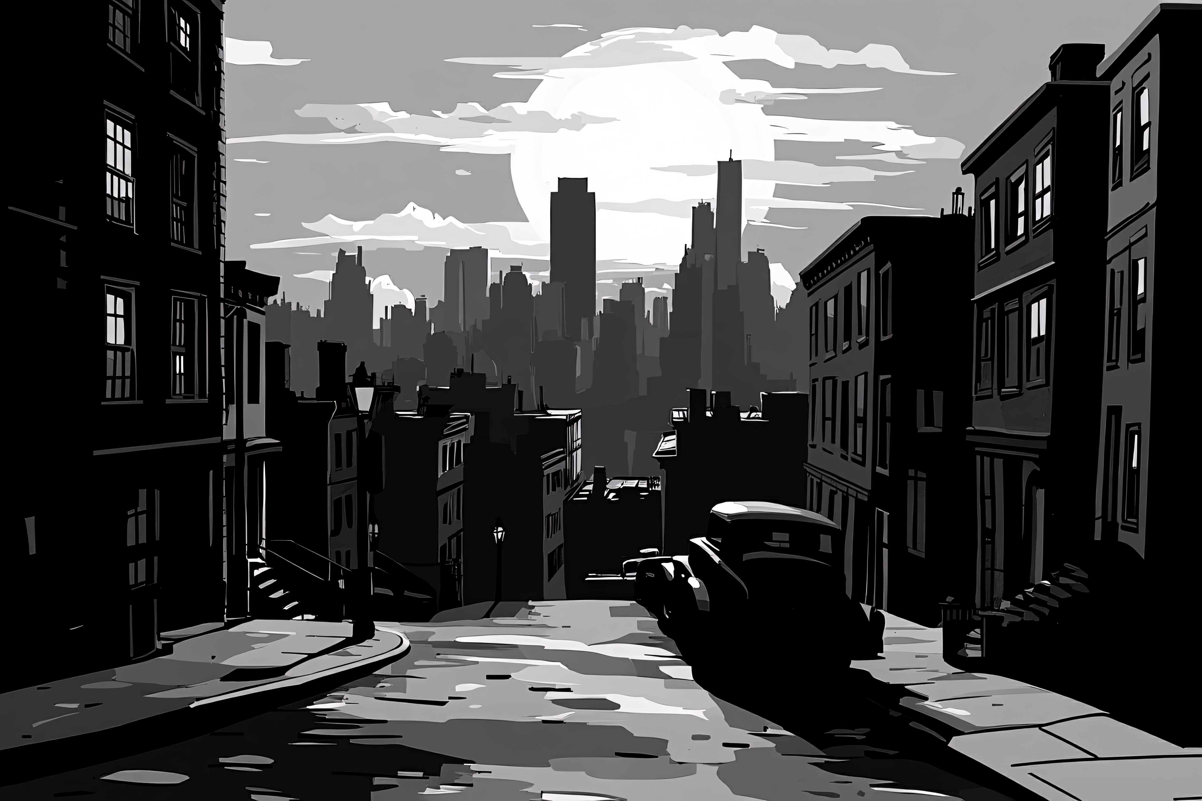 Noir City Street At Night