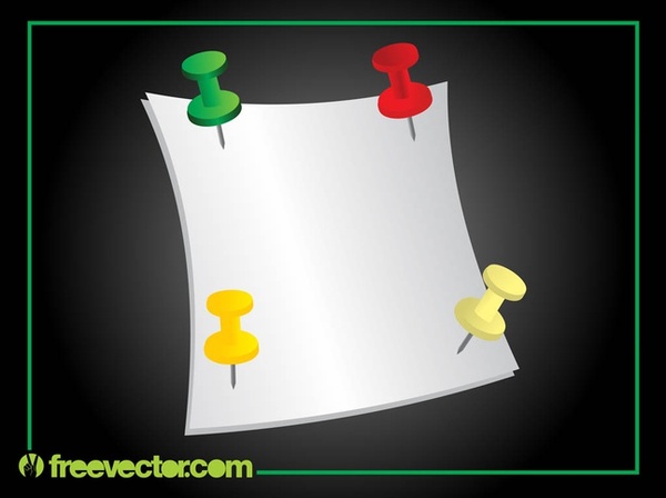 Note and Pins Free Vector