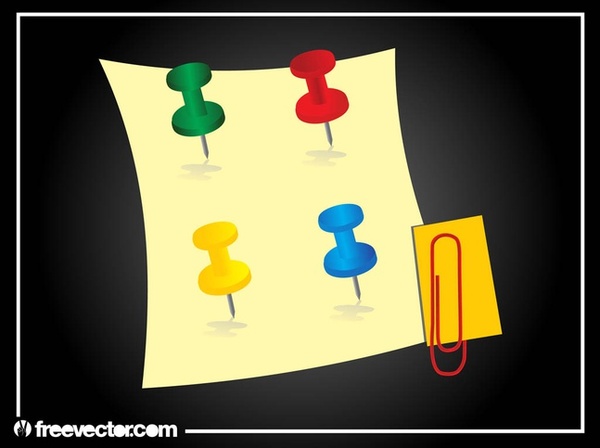 Note With Pins Free Vector