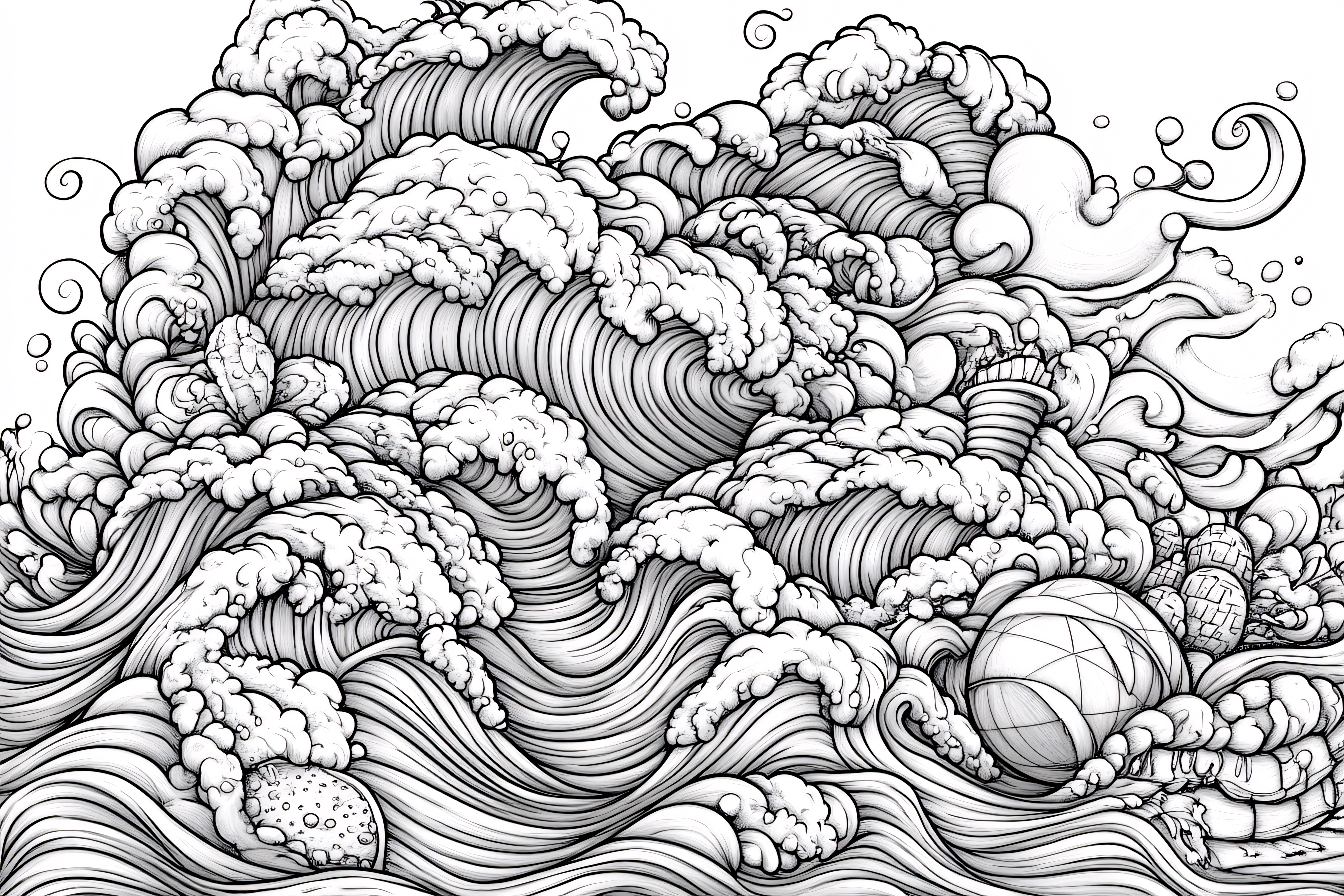 Ocean Waves and Lighthouse