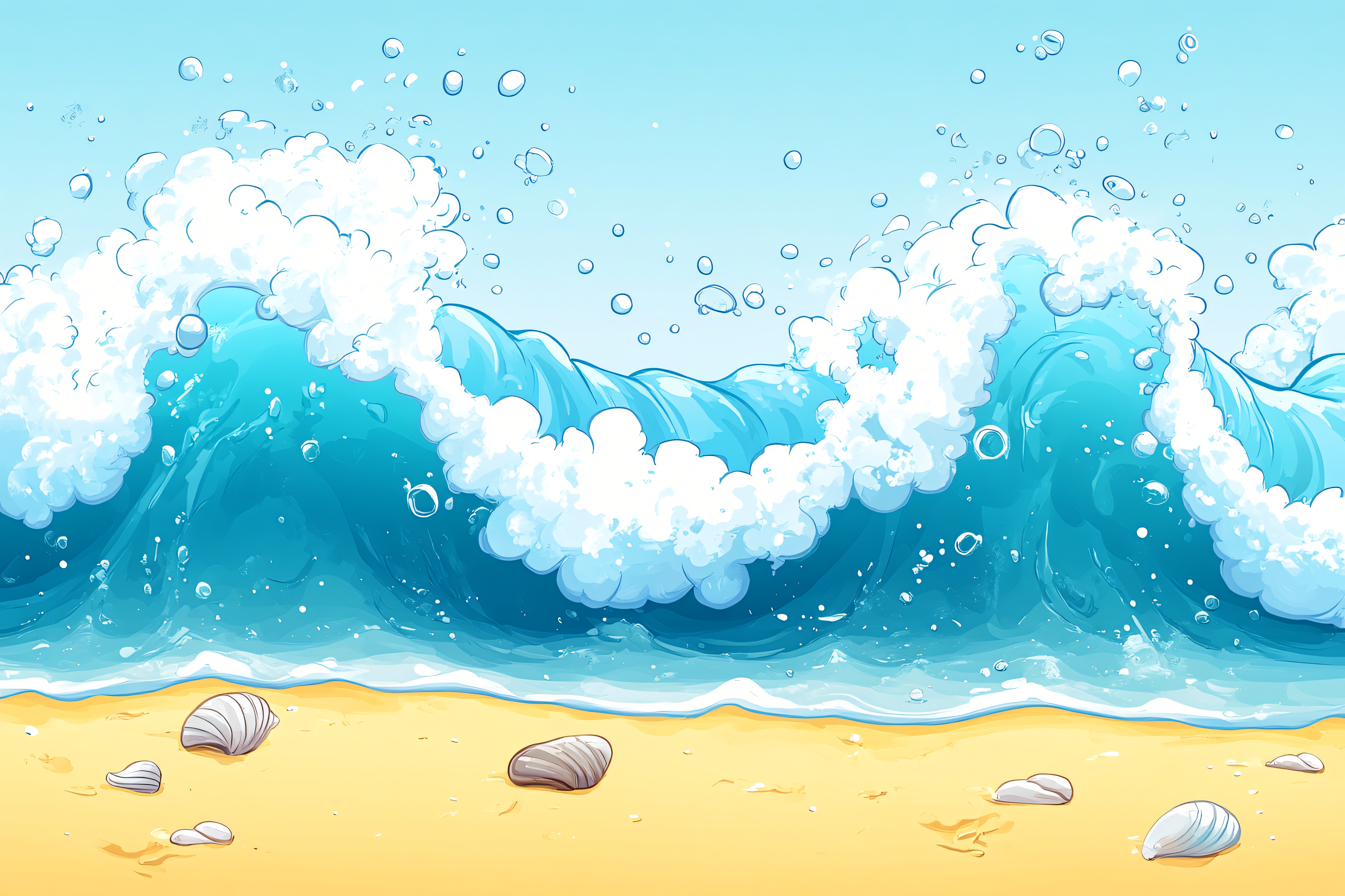 Ocean Waves Crashing On Beach