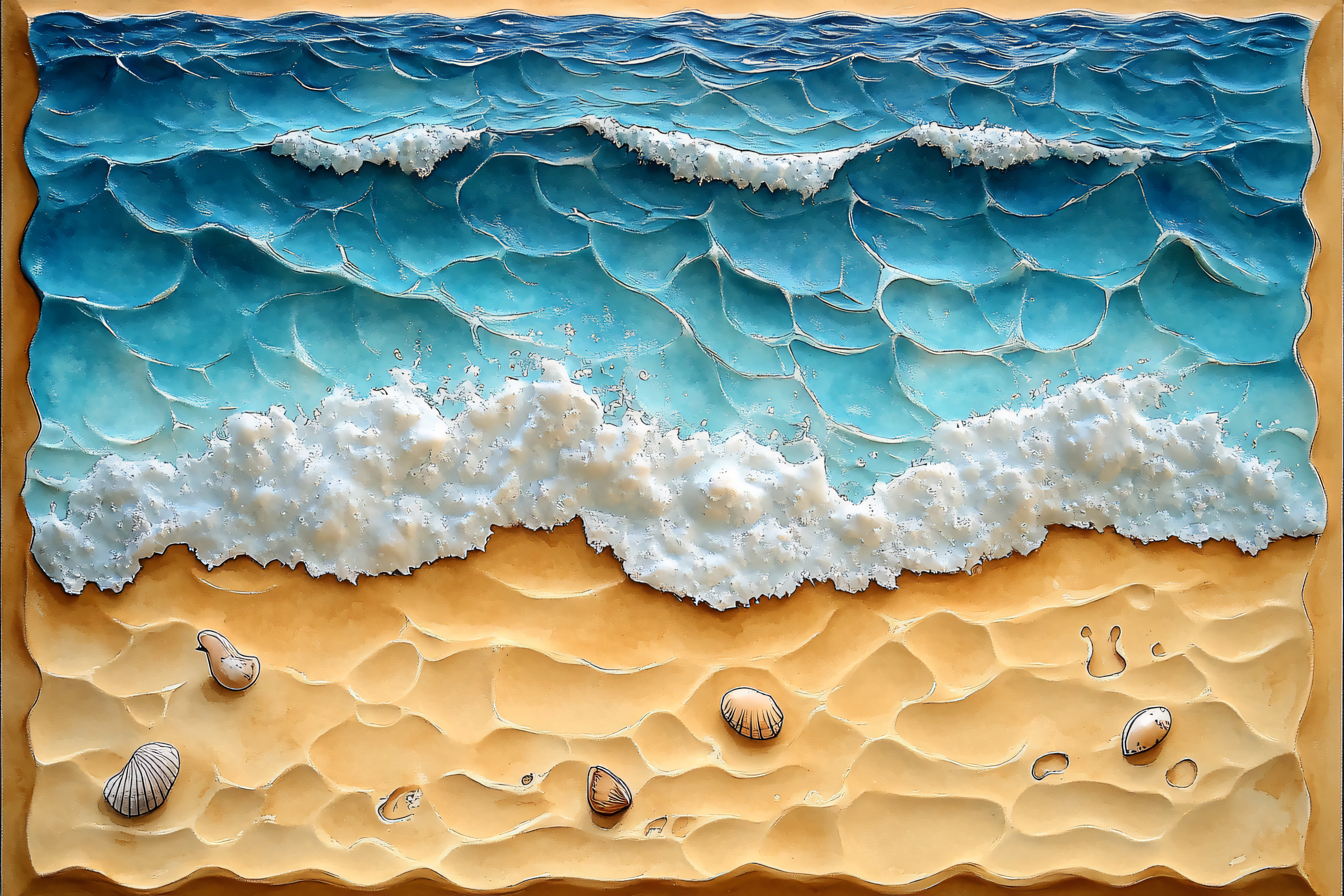 Ocean Waves Crashing on Sandy Beach