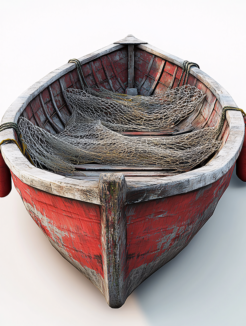Old Fishing Boat With Nets