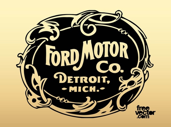 Old Ford Motor Company Logo Free Vector