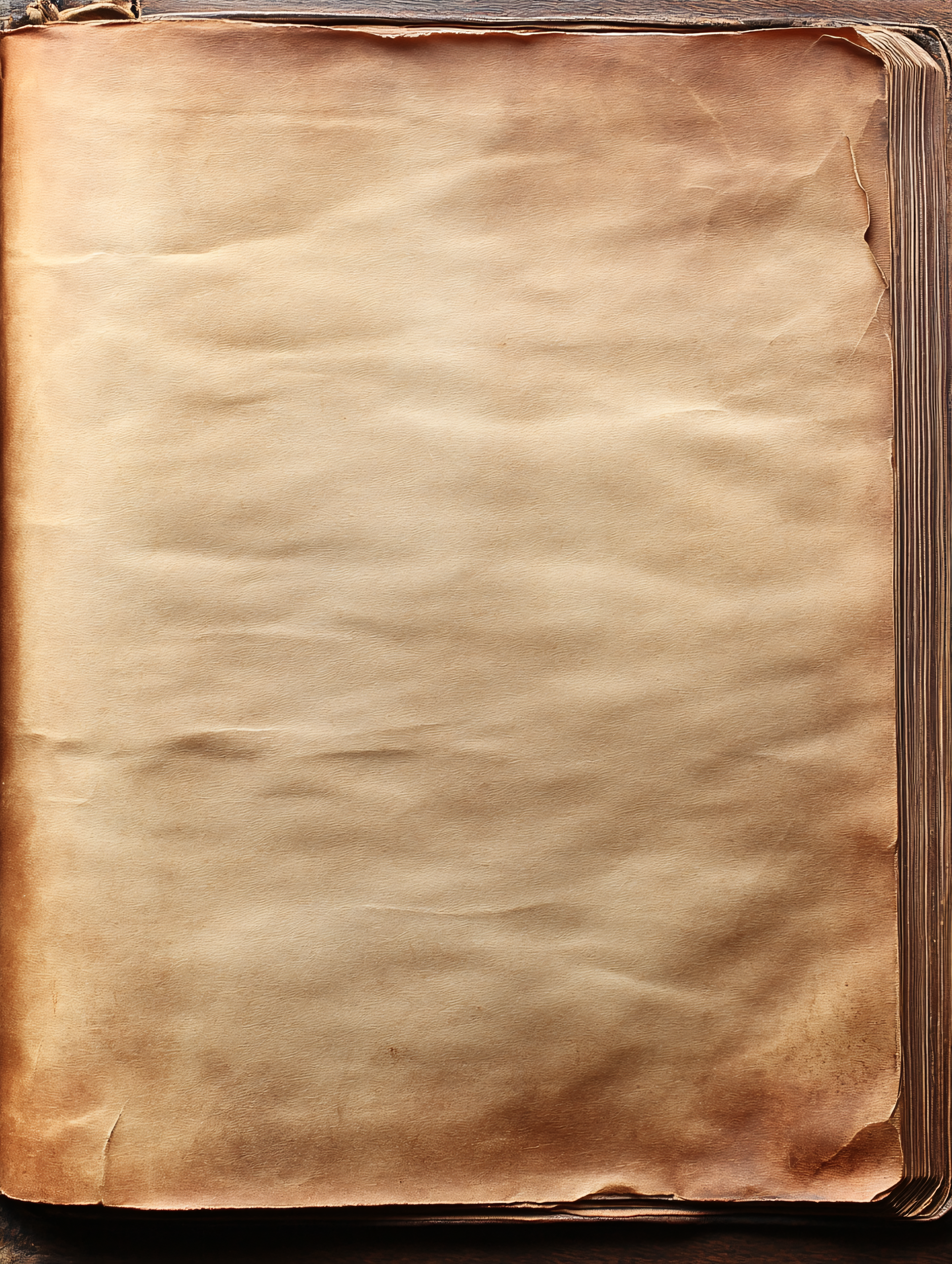 Old Open Book With Blank Parchment Pages