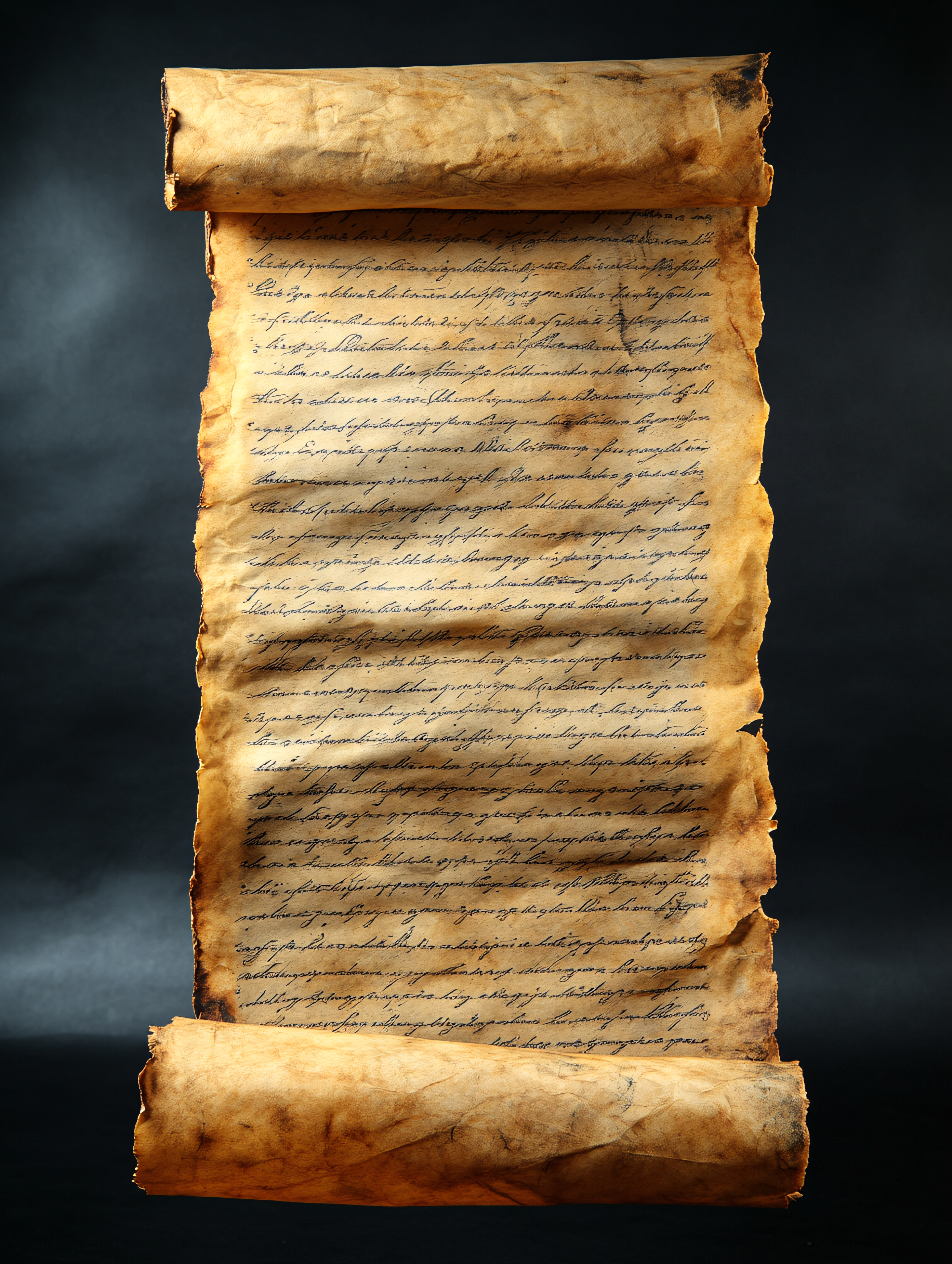 Old Paper Scroll with Handwritten Text