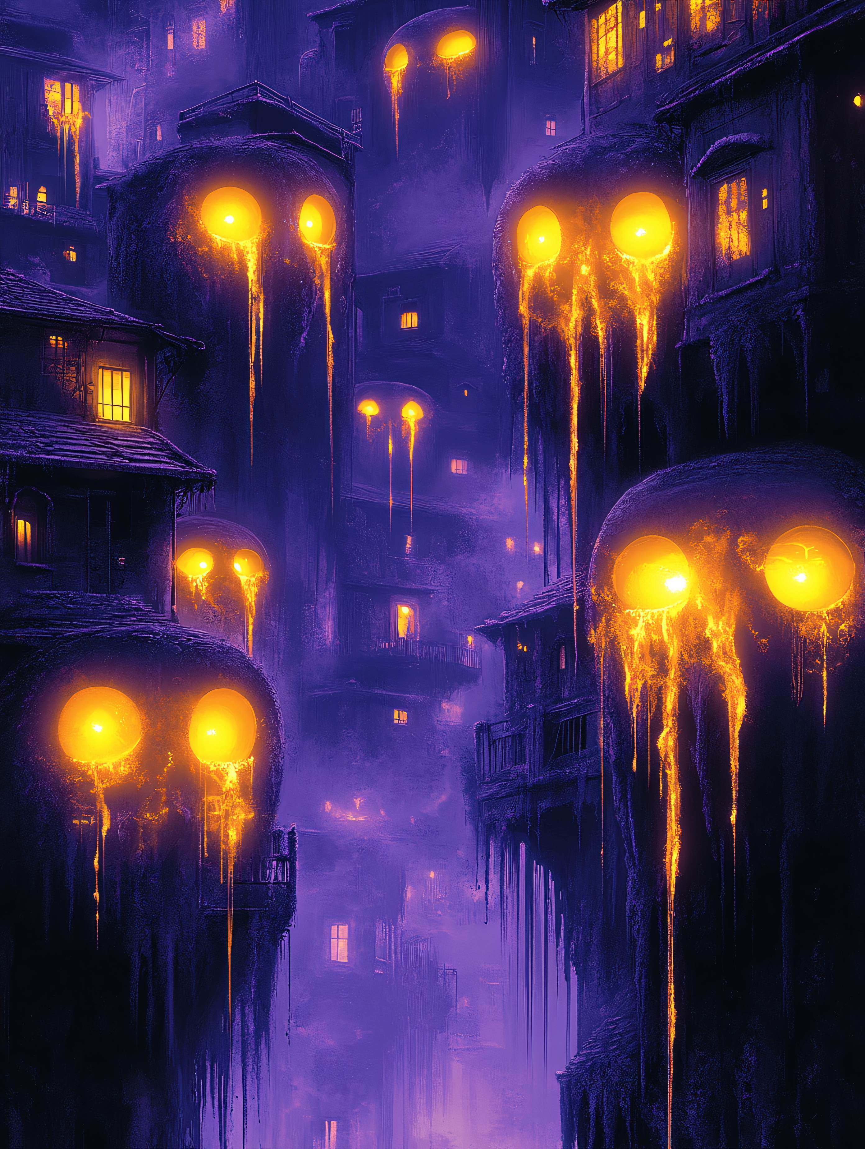 Ominous Eyed Cityscape