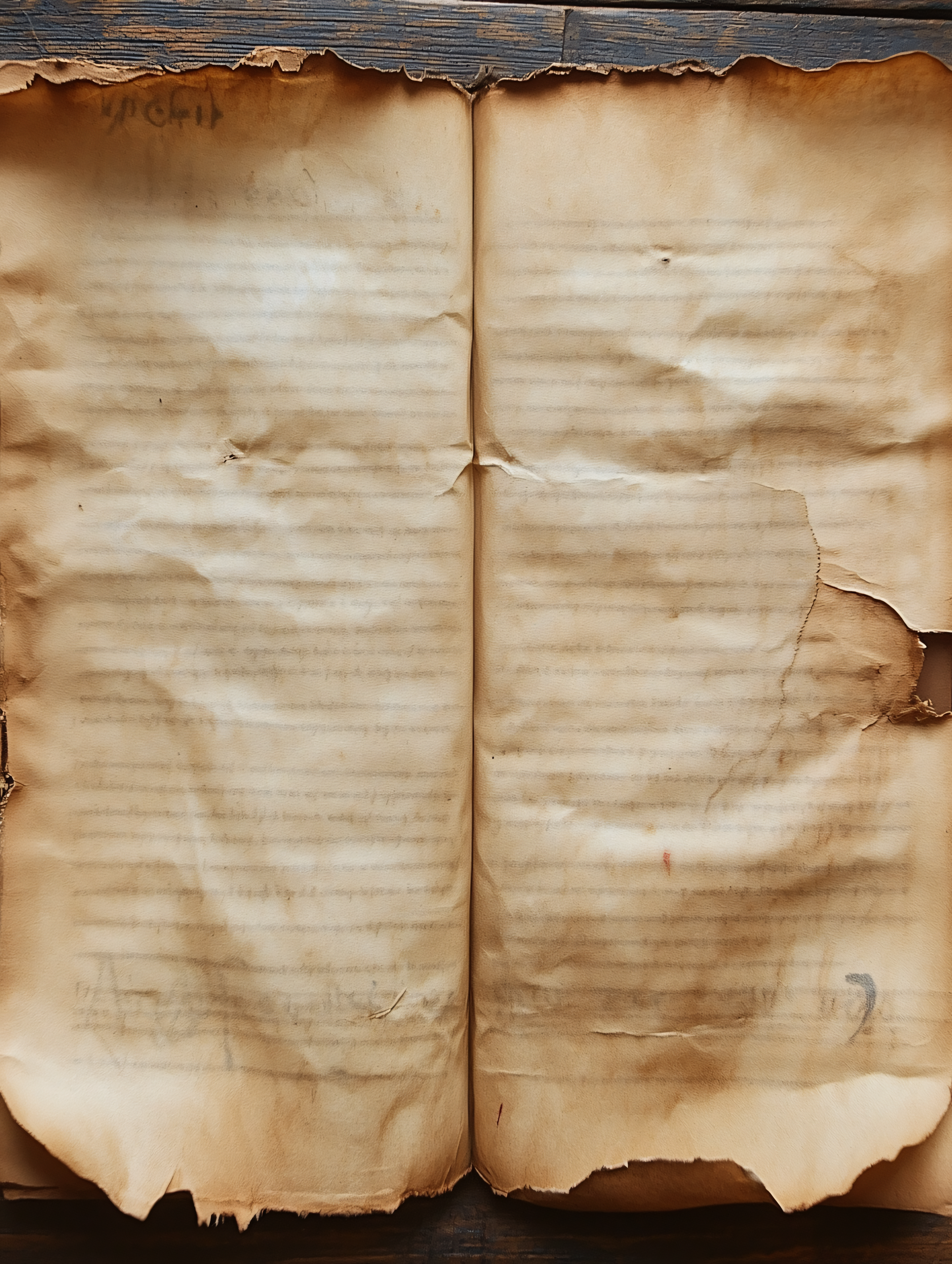 Open Antique Manuscript Book
