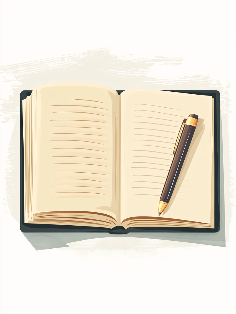 Open Book With Pen