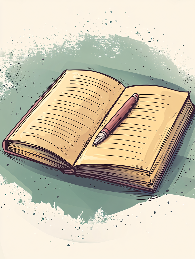 Open Book With Pen