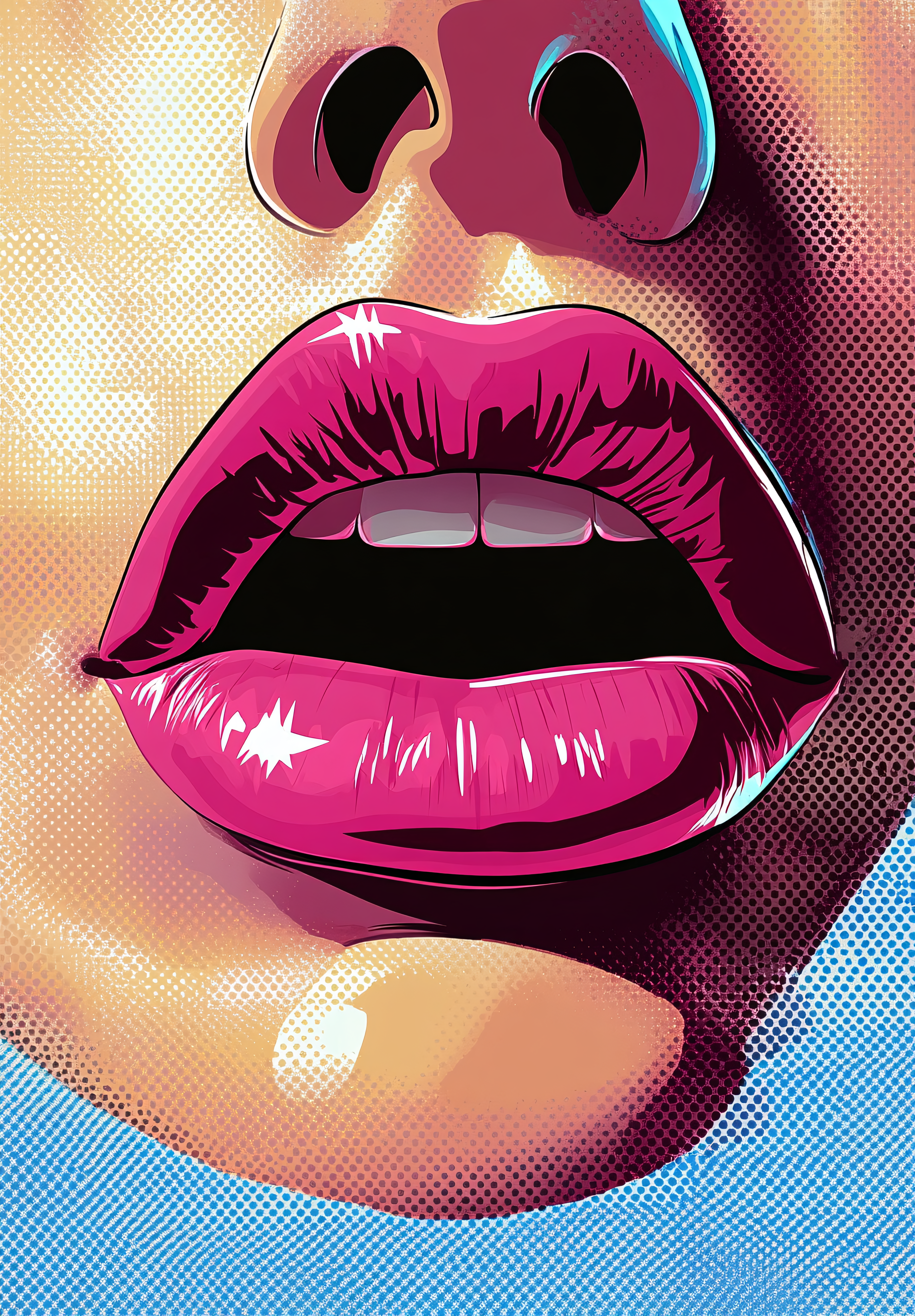 Open Lips Pop Art