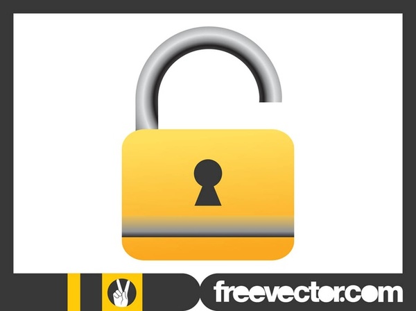 Open Padlock Design Free Vector