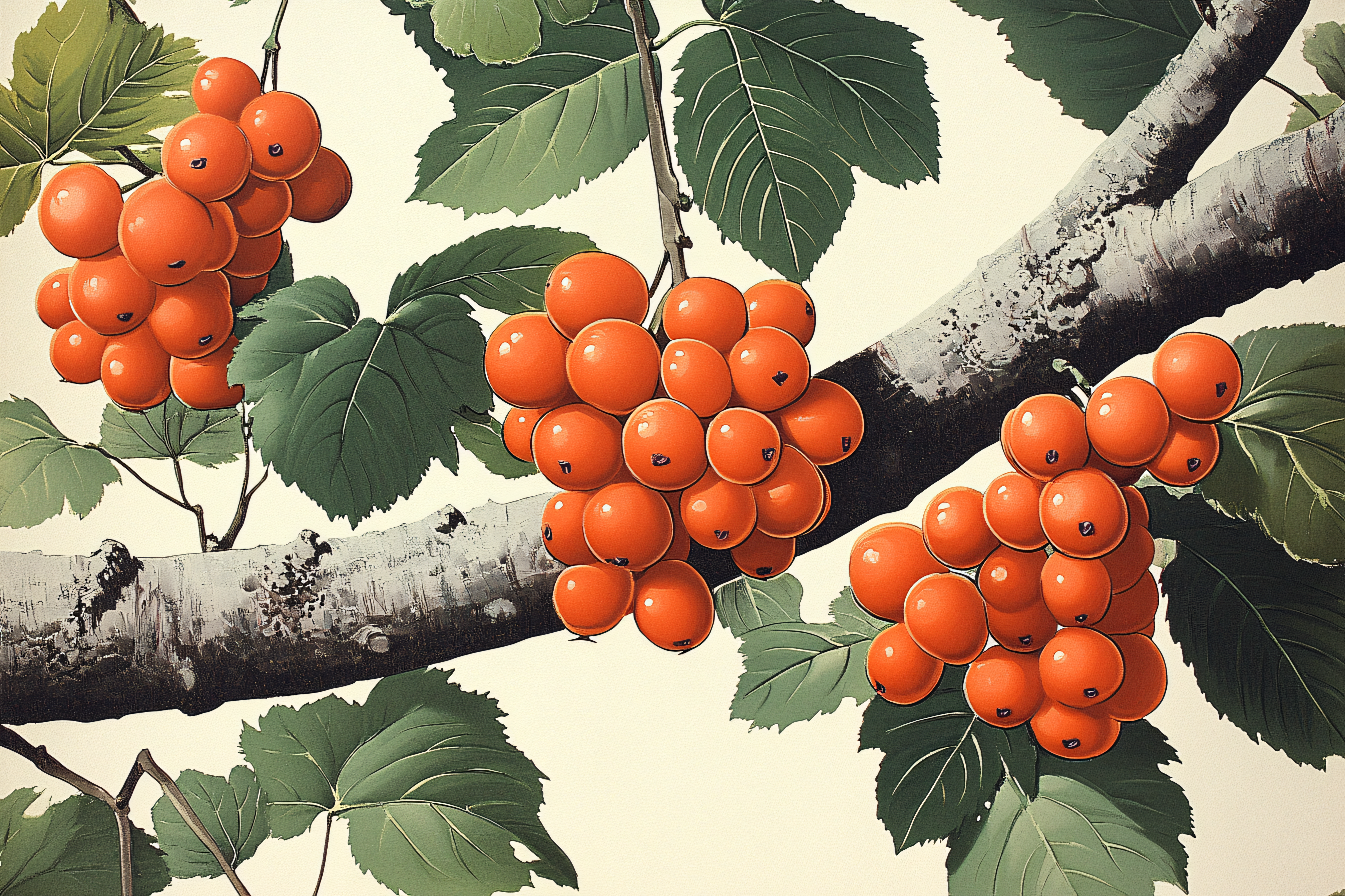 Orange Berries On Branch