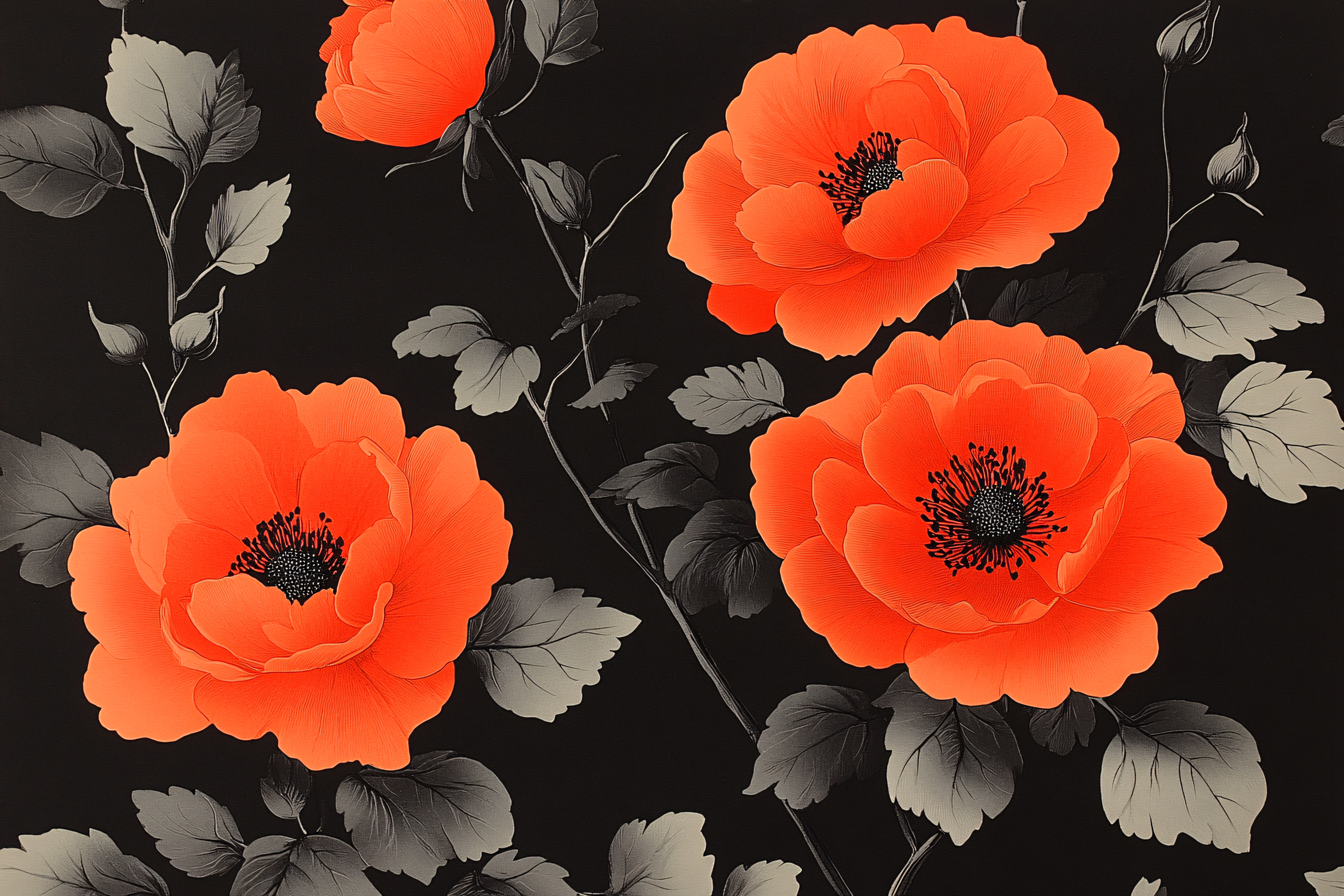 Orange Floral Bloom