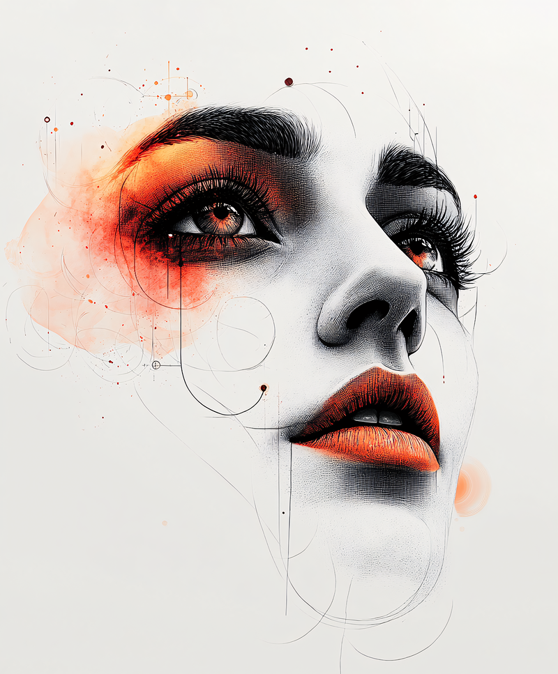 Orange Hues and Abstract Lines