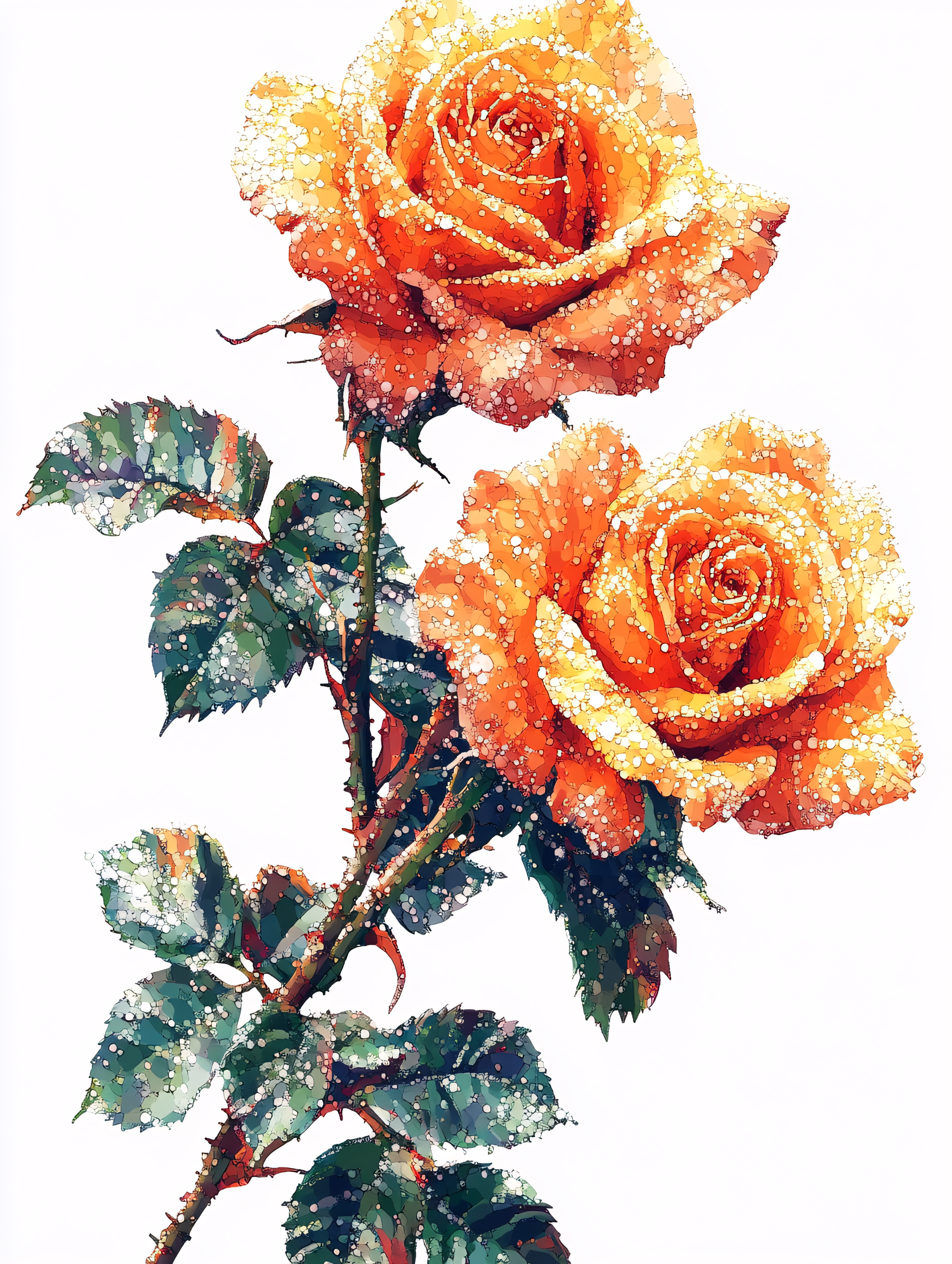 Orange, White