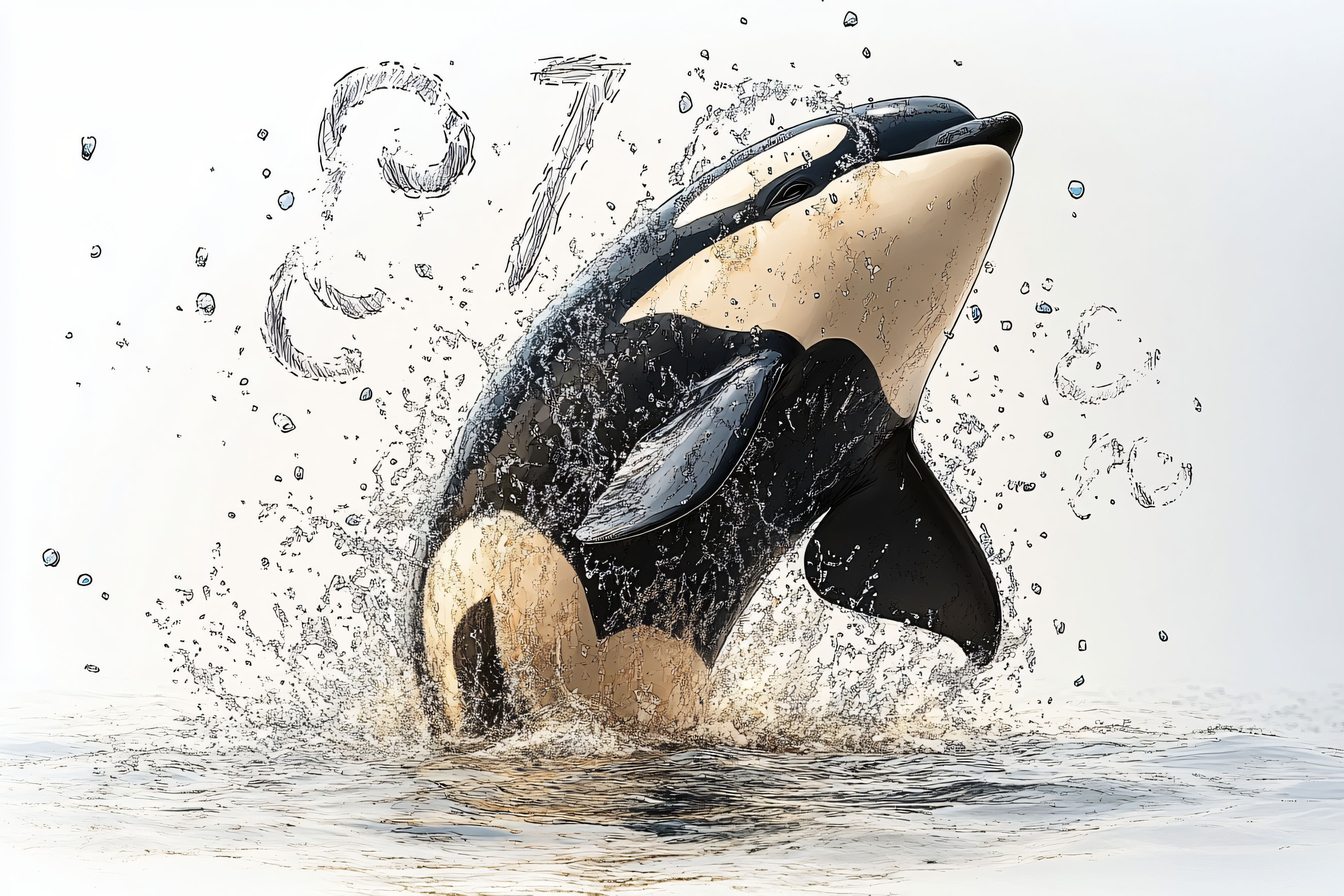 Orca Breaching Water