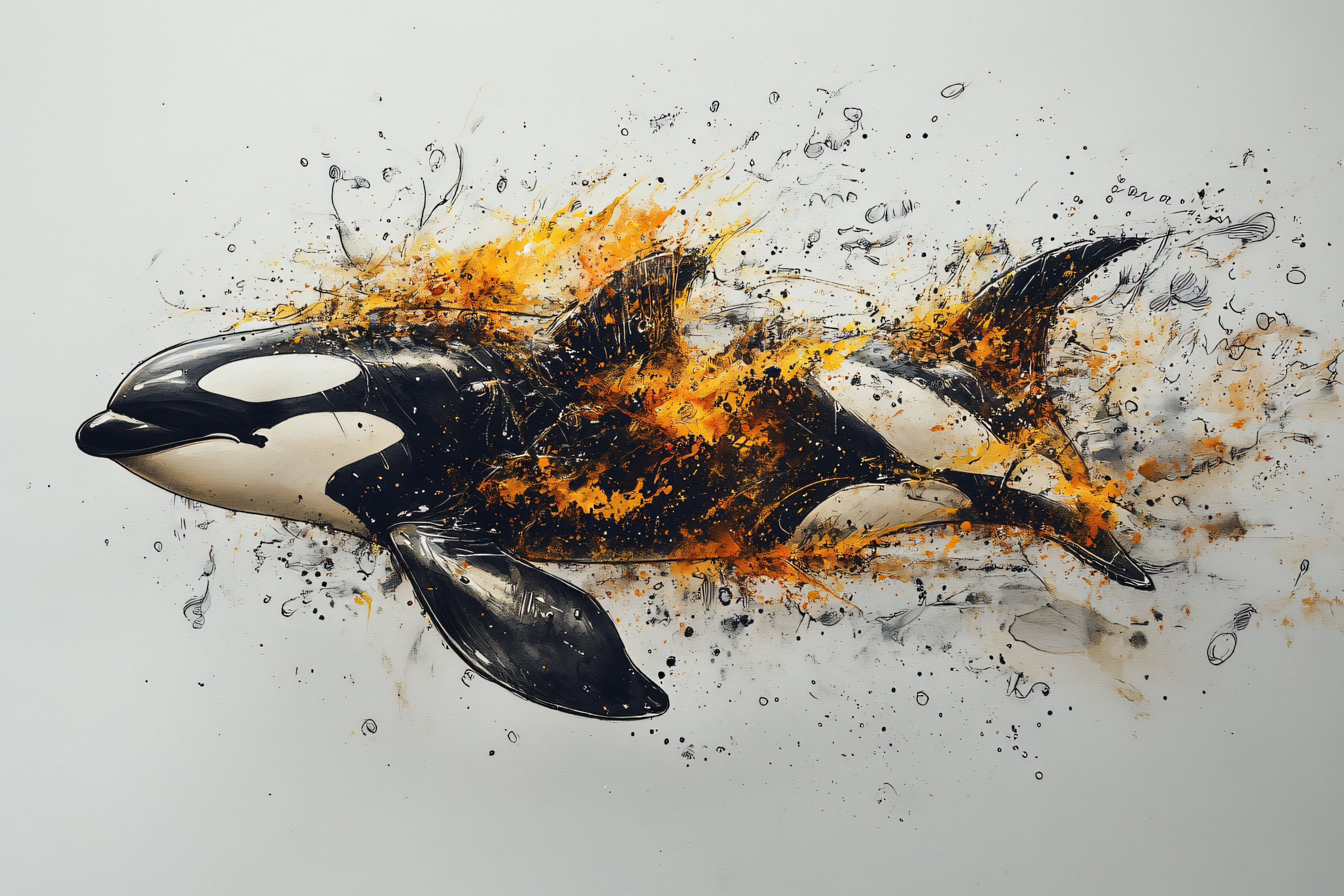Orca Splatter Art