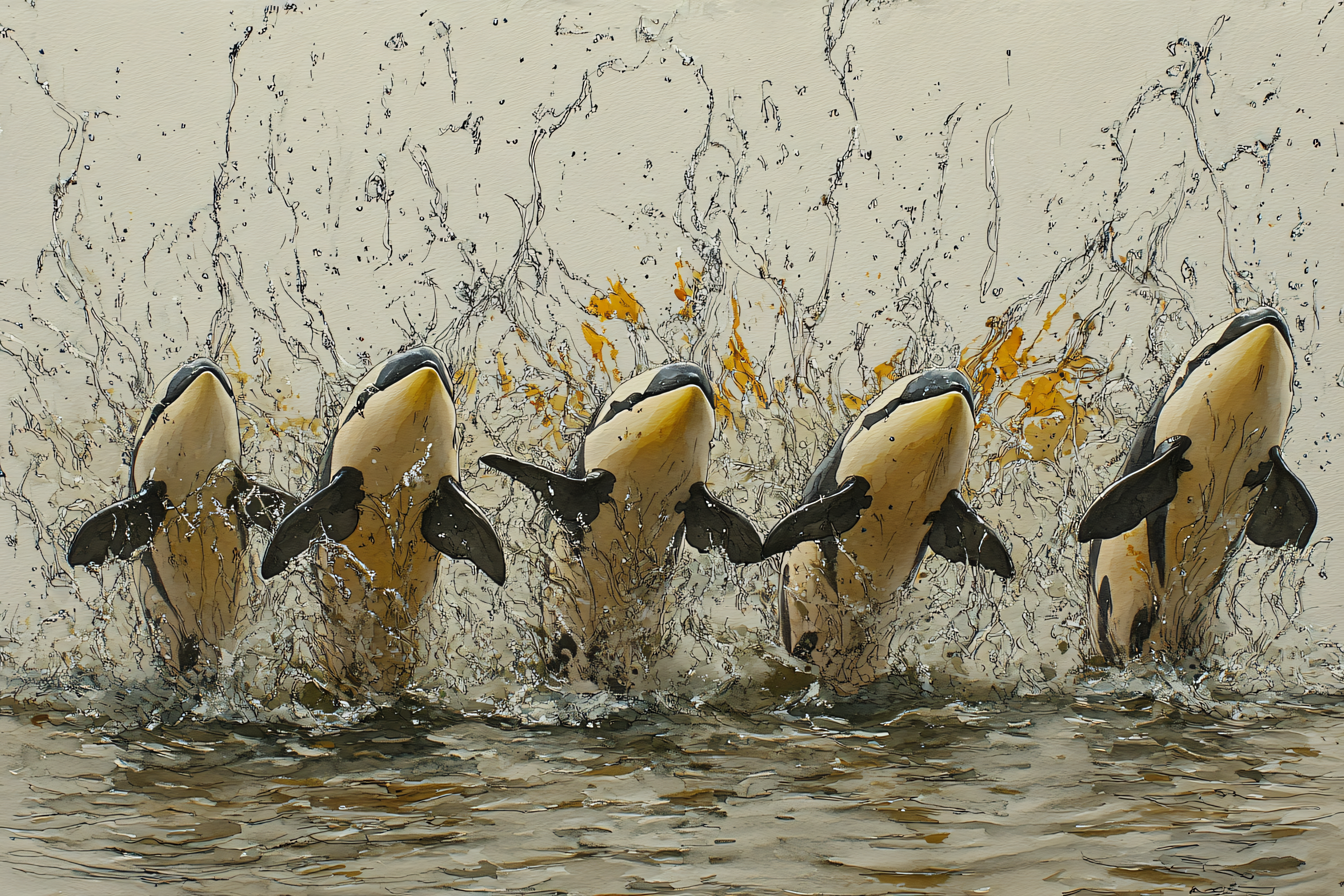Orcas Jumping