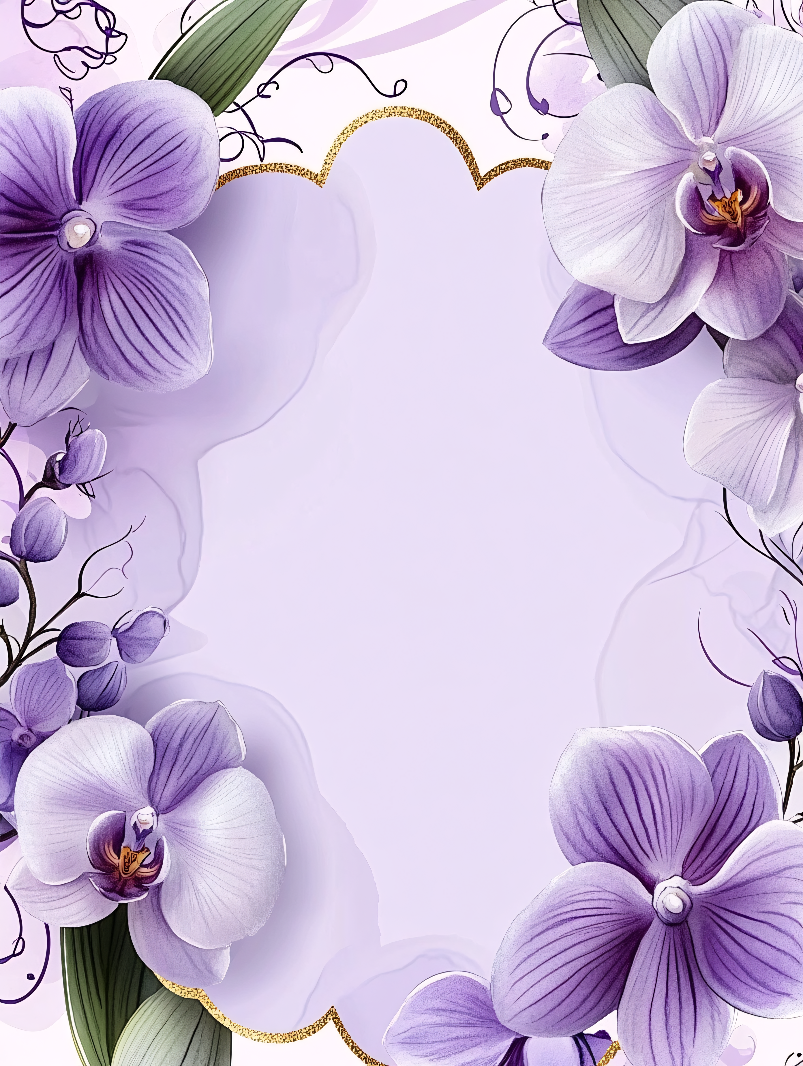 Orchid Floral Border