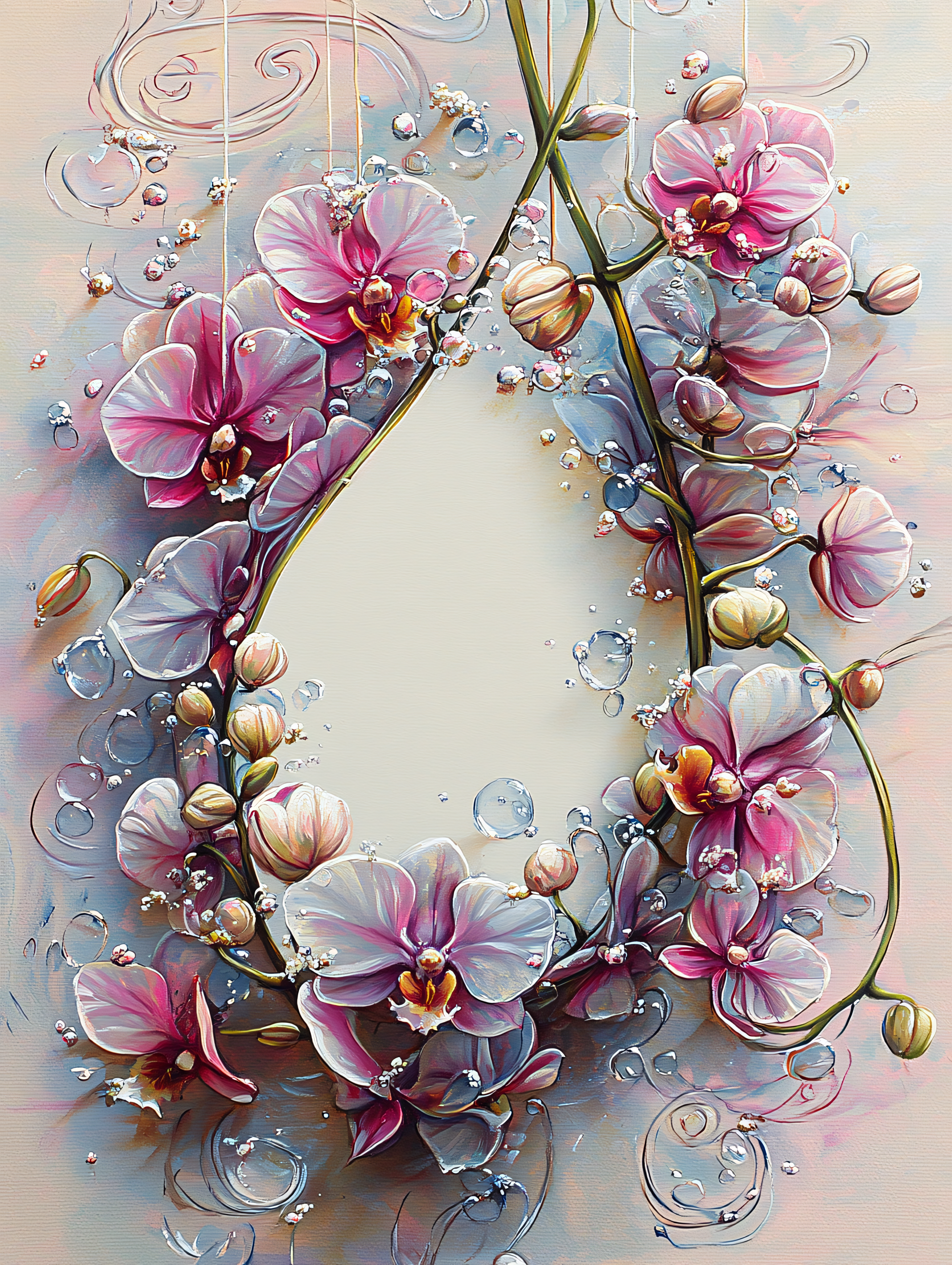 Orchids and Water Drops