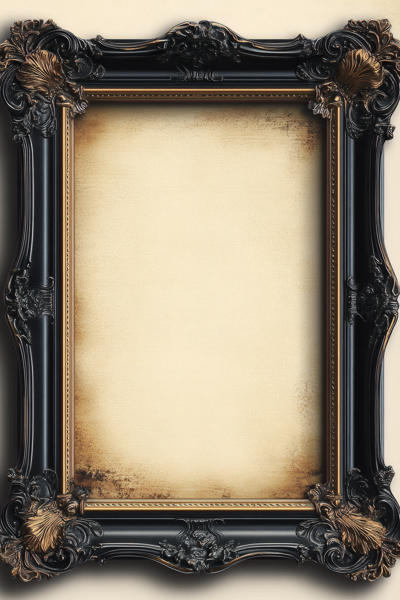 Ornate Black and Gold Picture Frame