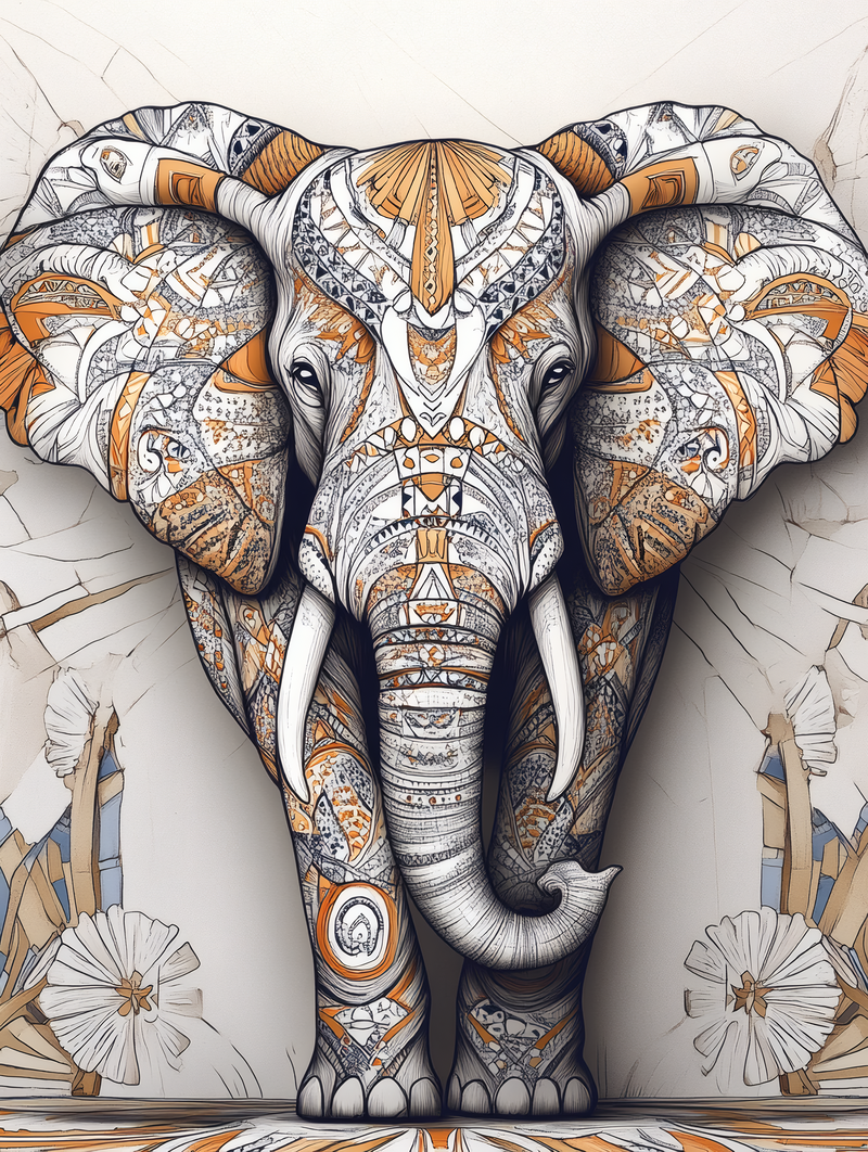 Ornate Elephant Illustration