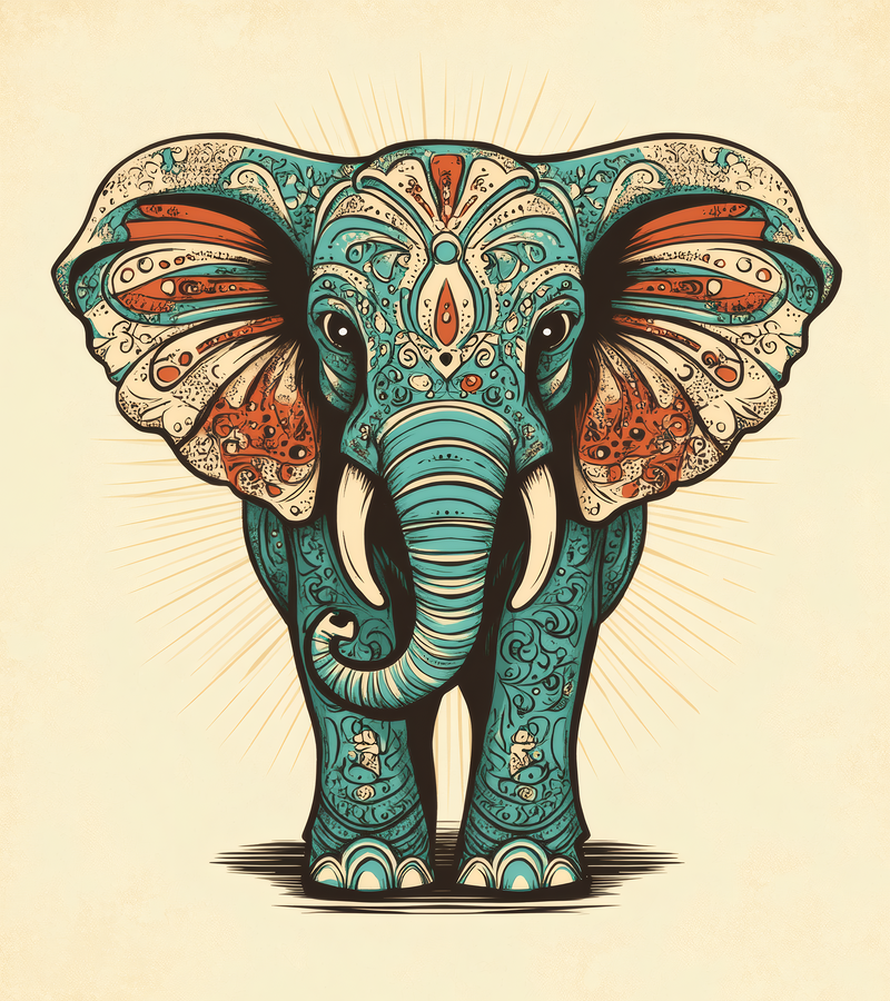 Ornate Elephant Illustration