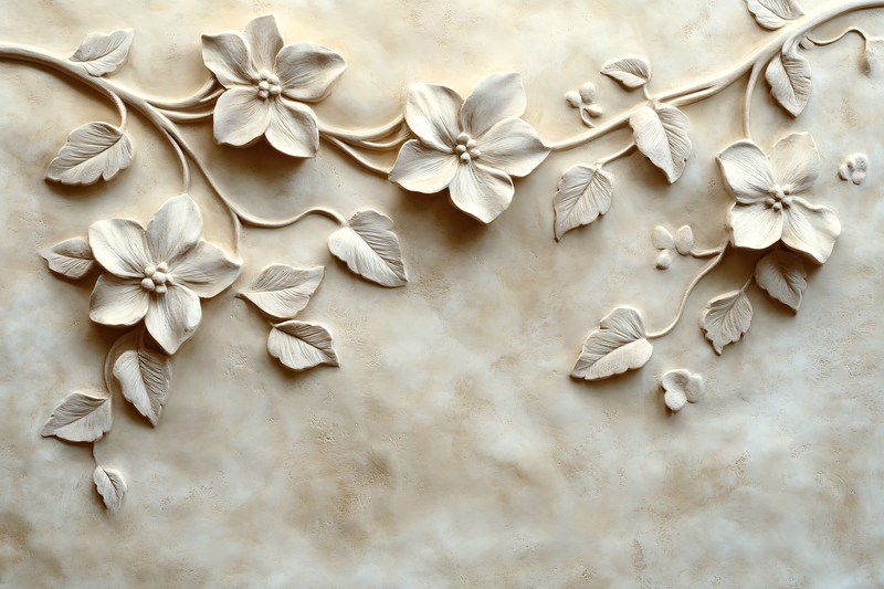 Ornate Floral Relief Wall Panel