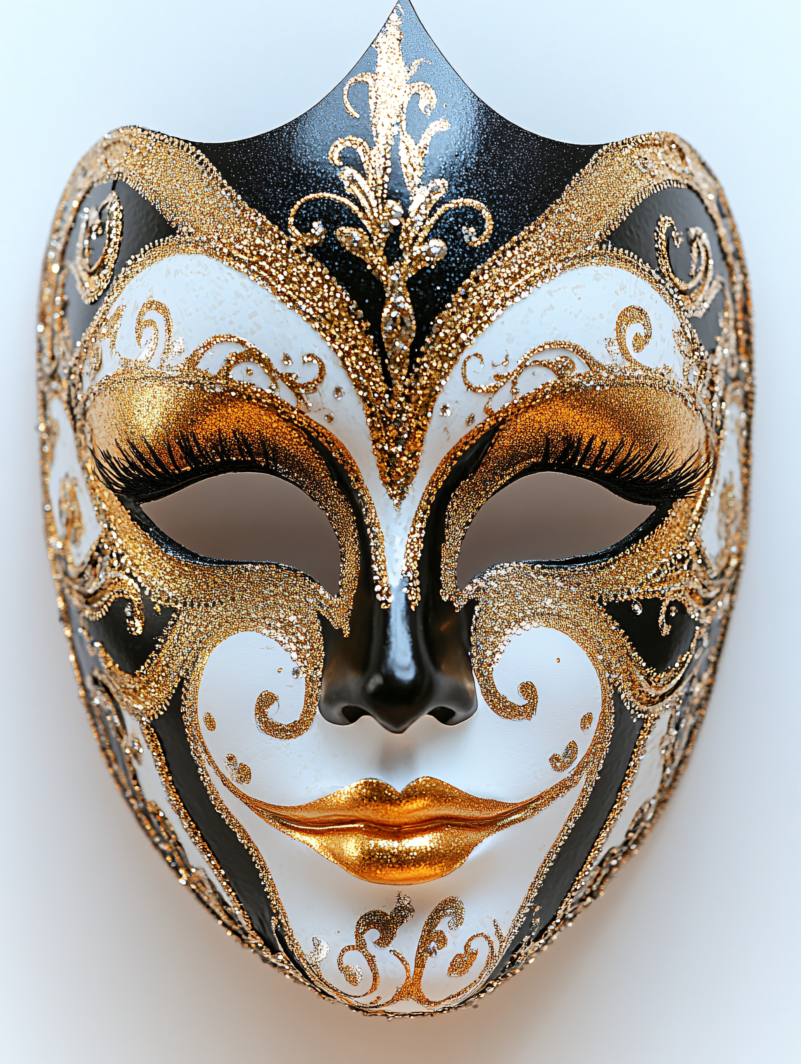 Ornate Venetian Mask with Gold and Black Details
