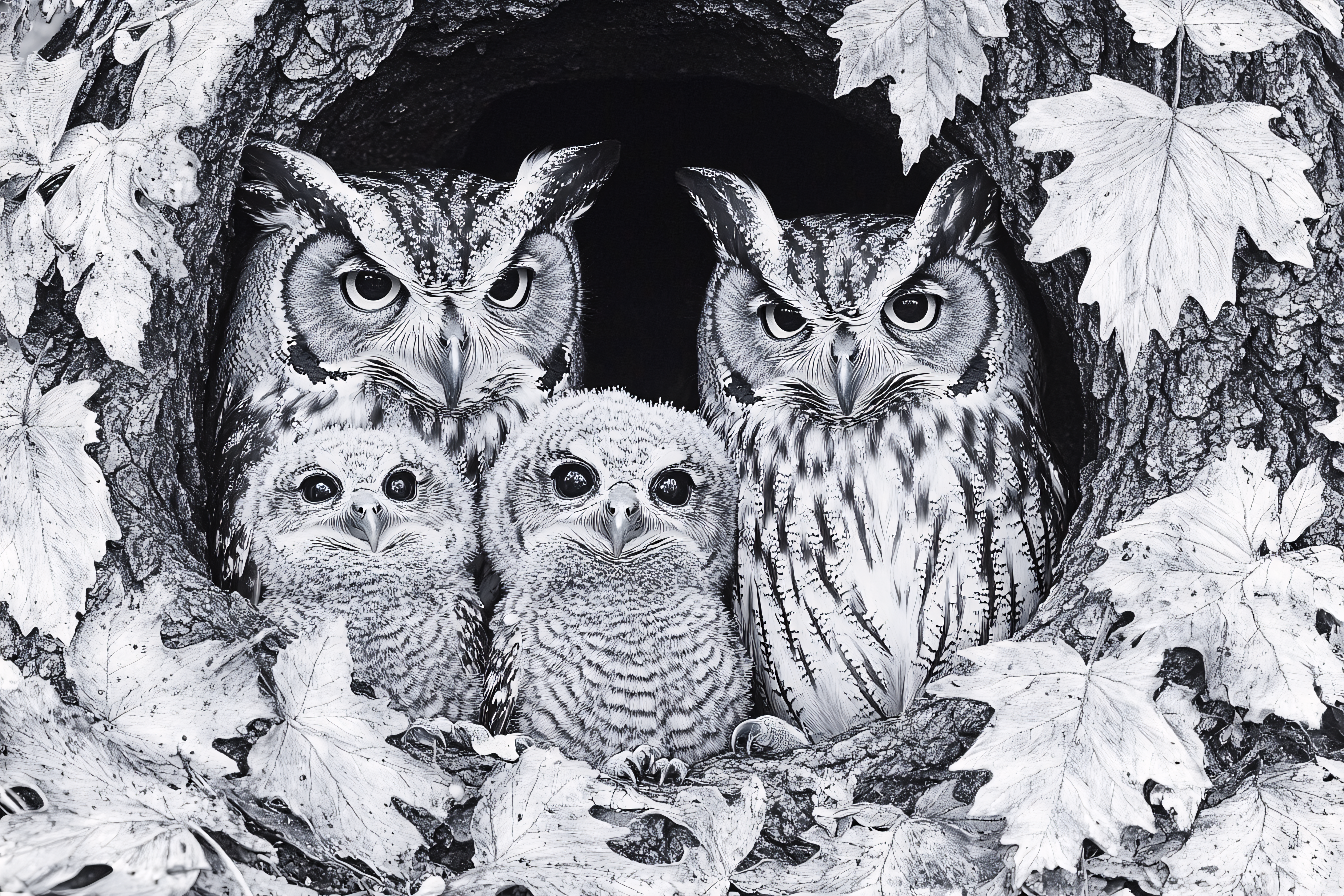 Owl Family Portrait