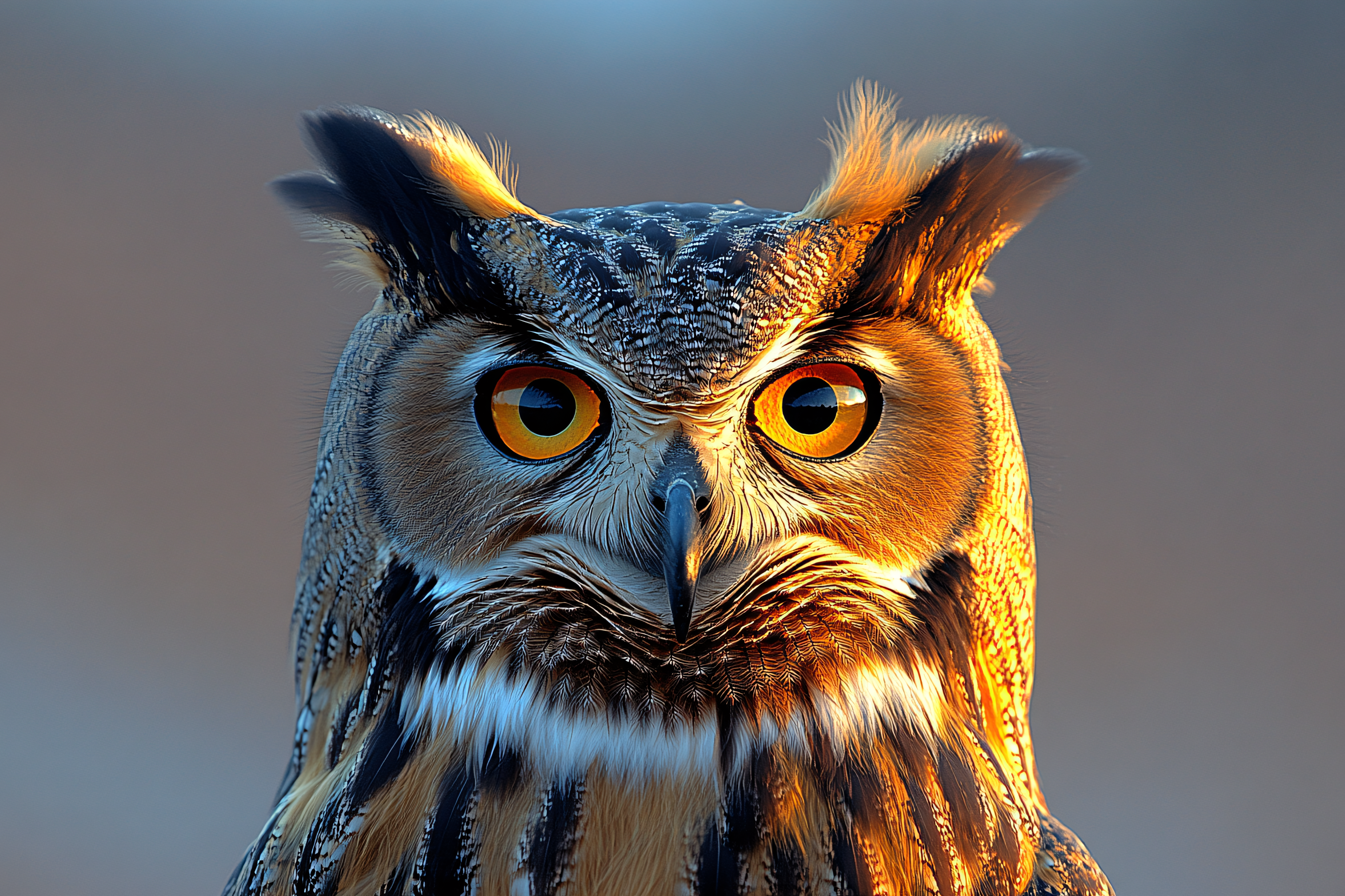 Owl Head Close-Up