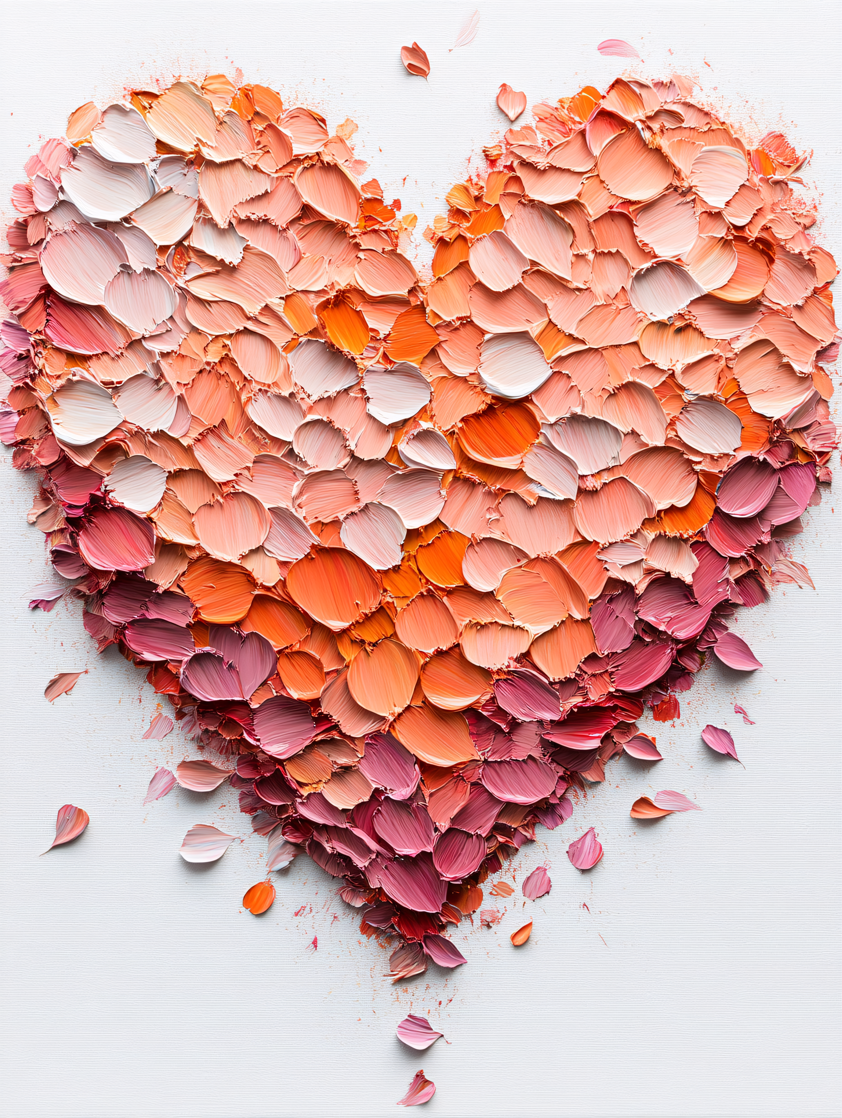 Painted Heart with Petals