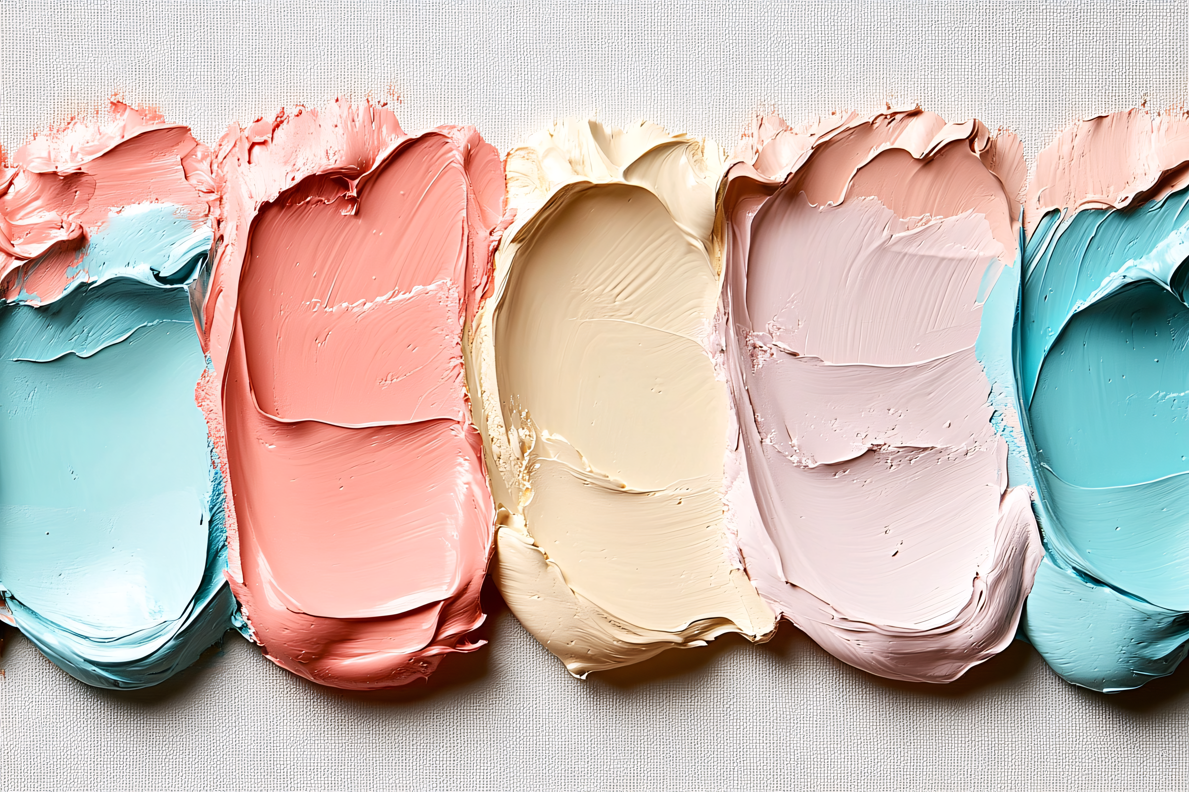 Palette of Colorful Oil Paint Swatches