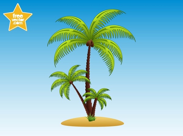 Palm Trees Illustration Free Vector