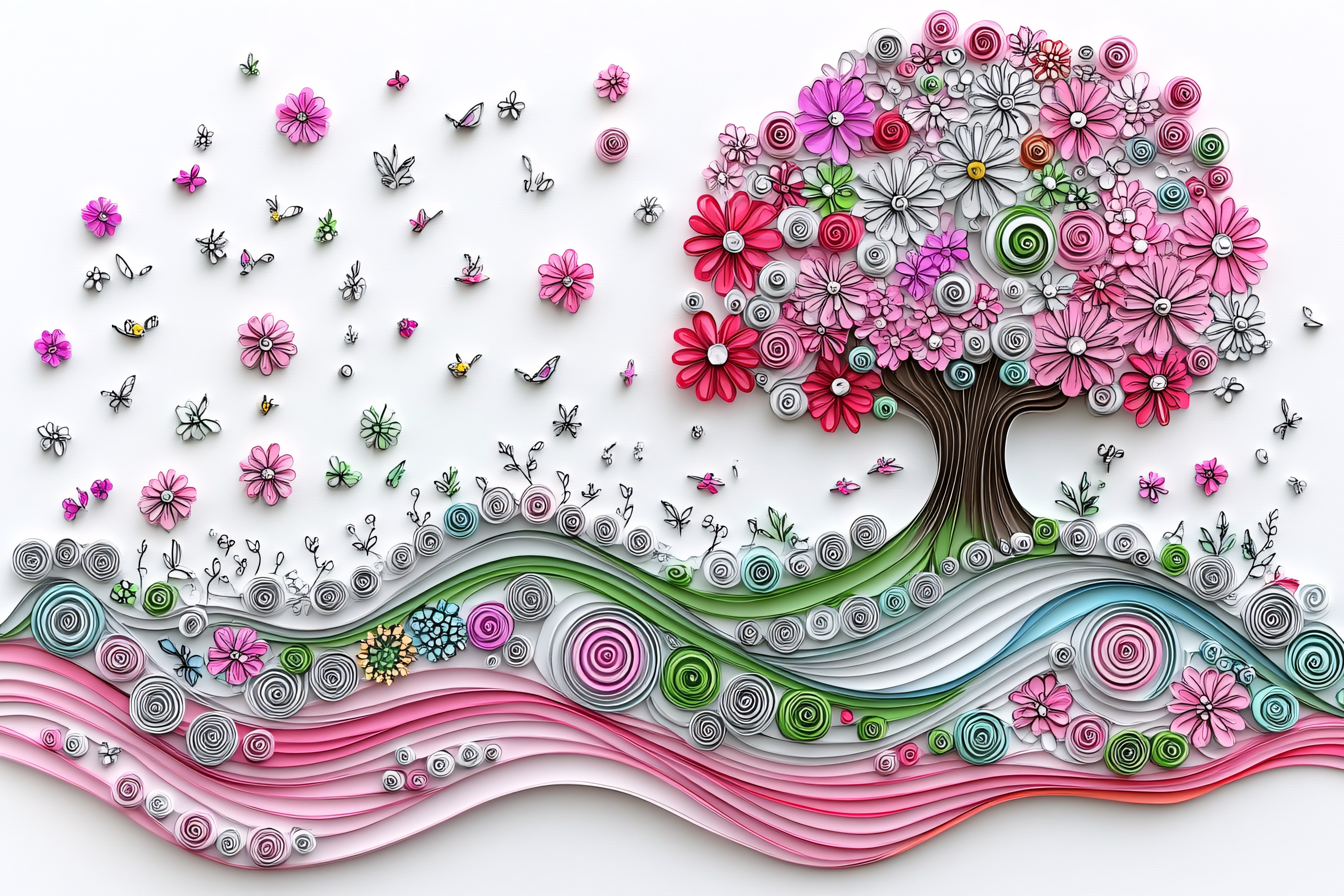 Paper Quilled Spring Tree