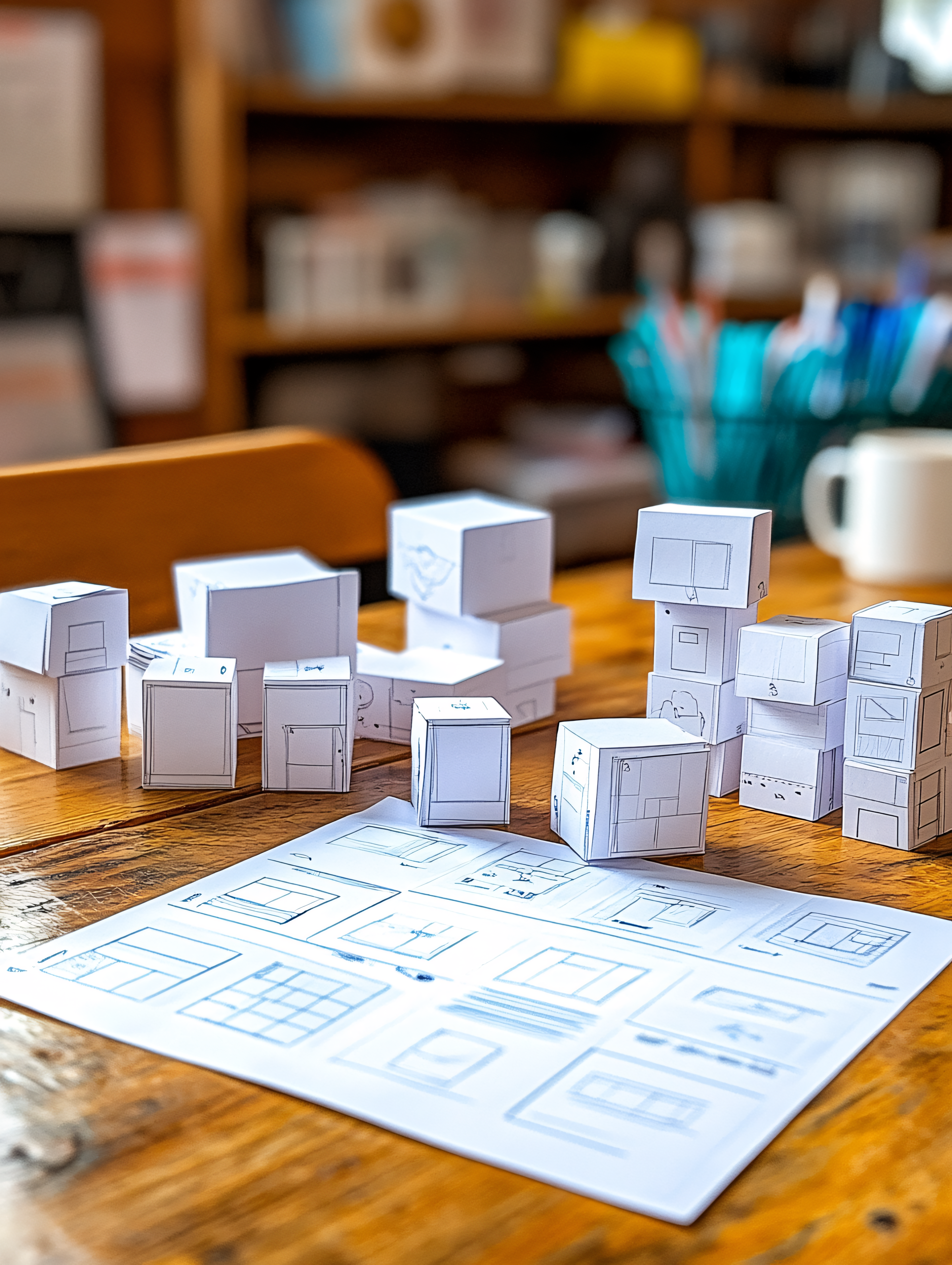 Papercraft Interior Design Cubes