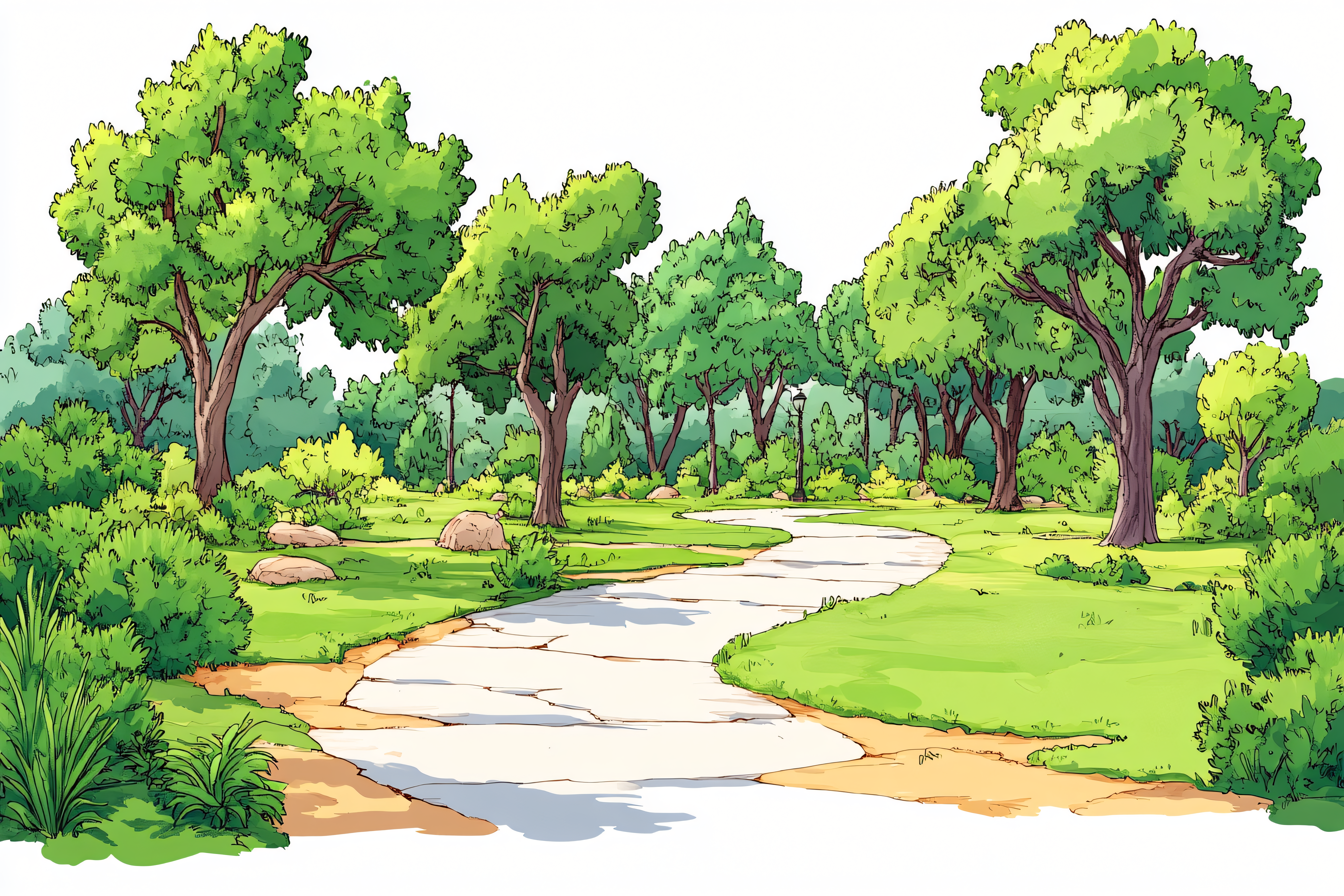 Park Path Cartoon