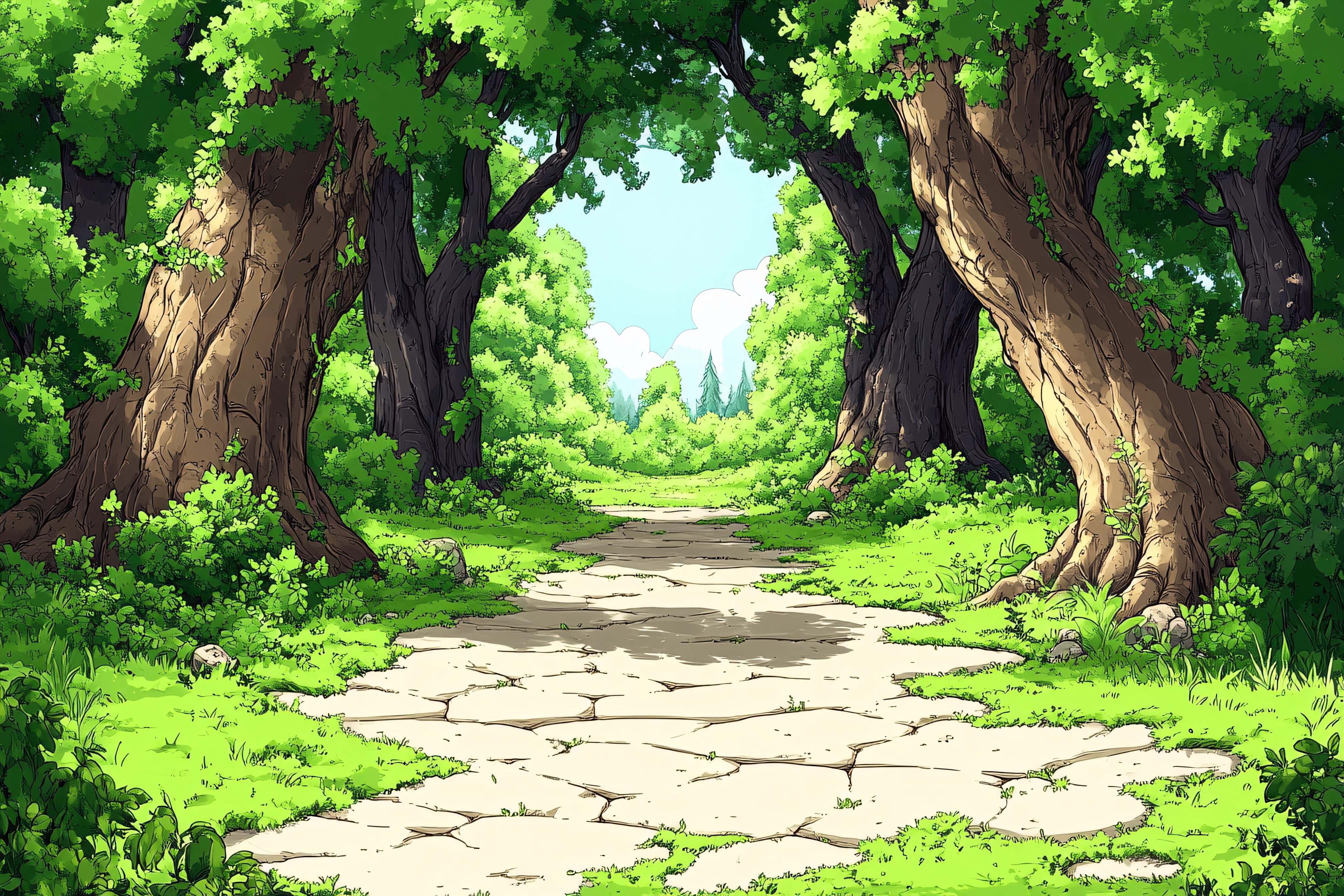 Path In Lush Green Forest