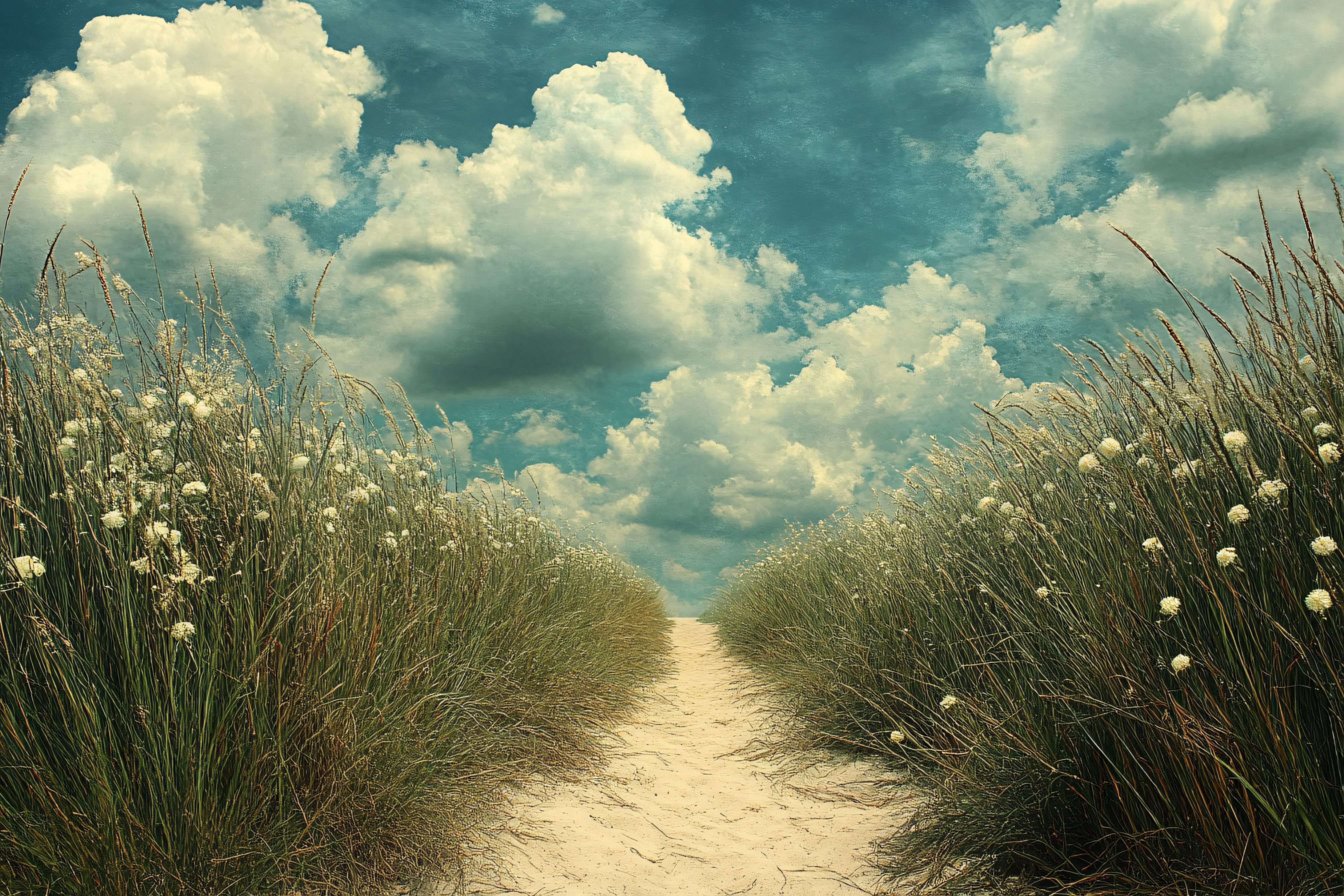 Path Through Wildflowers to Sky