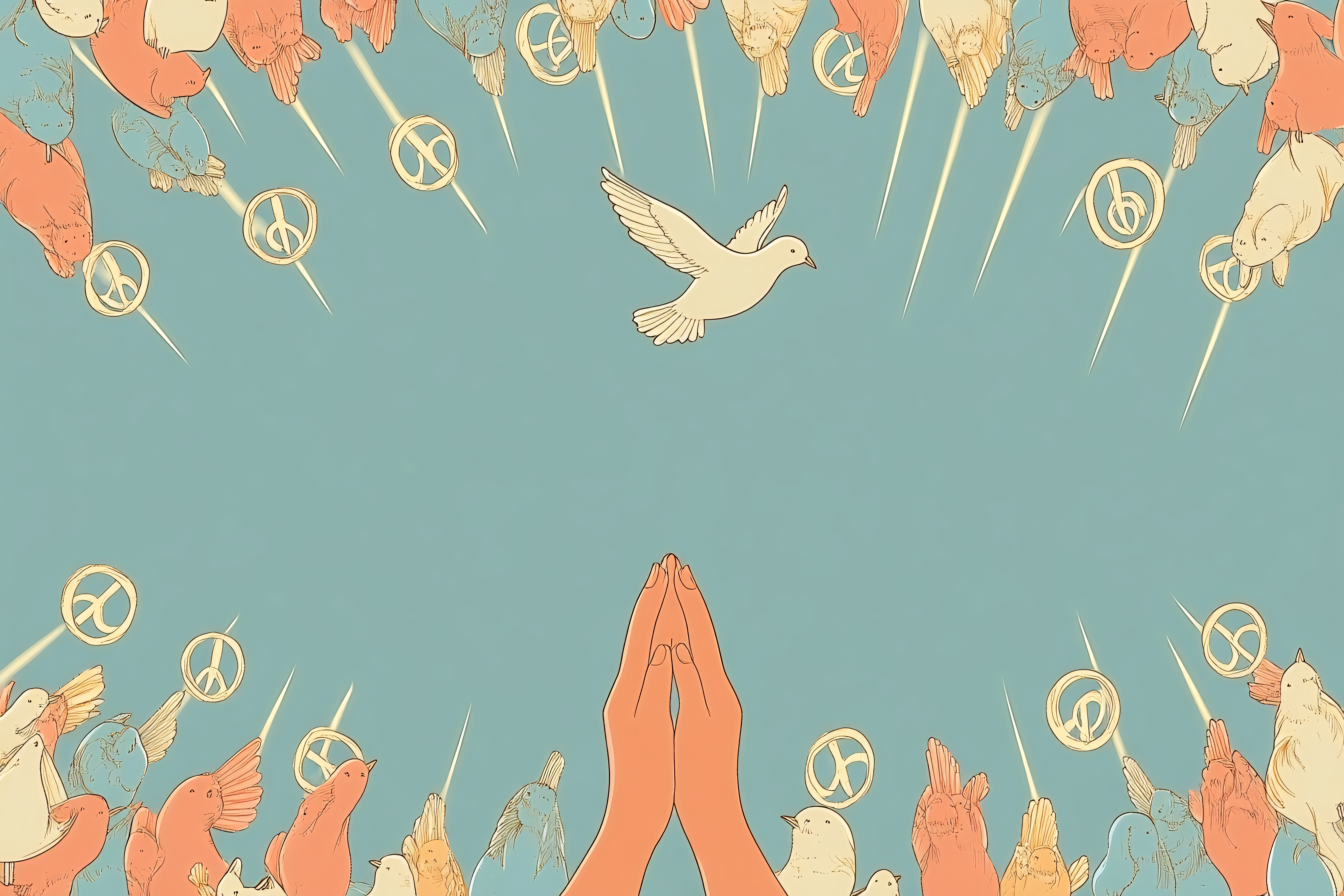 Peace Dove with Hands in Prayer