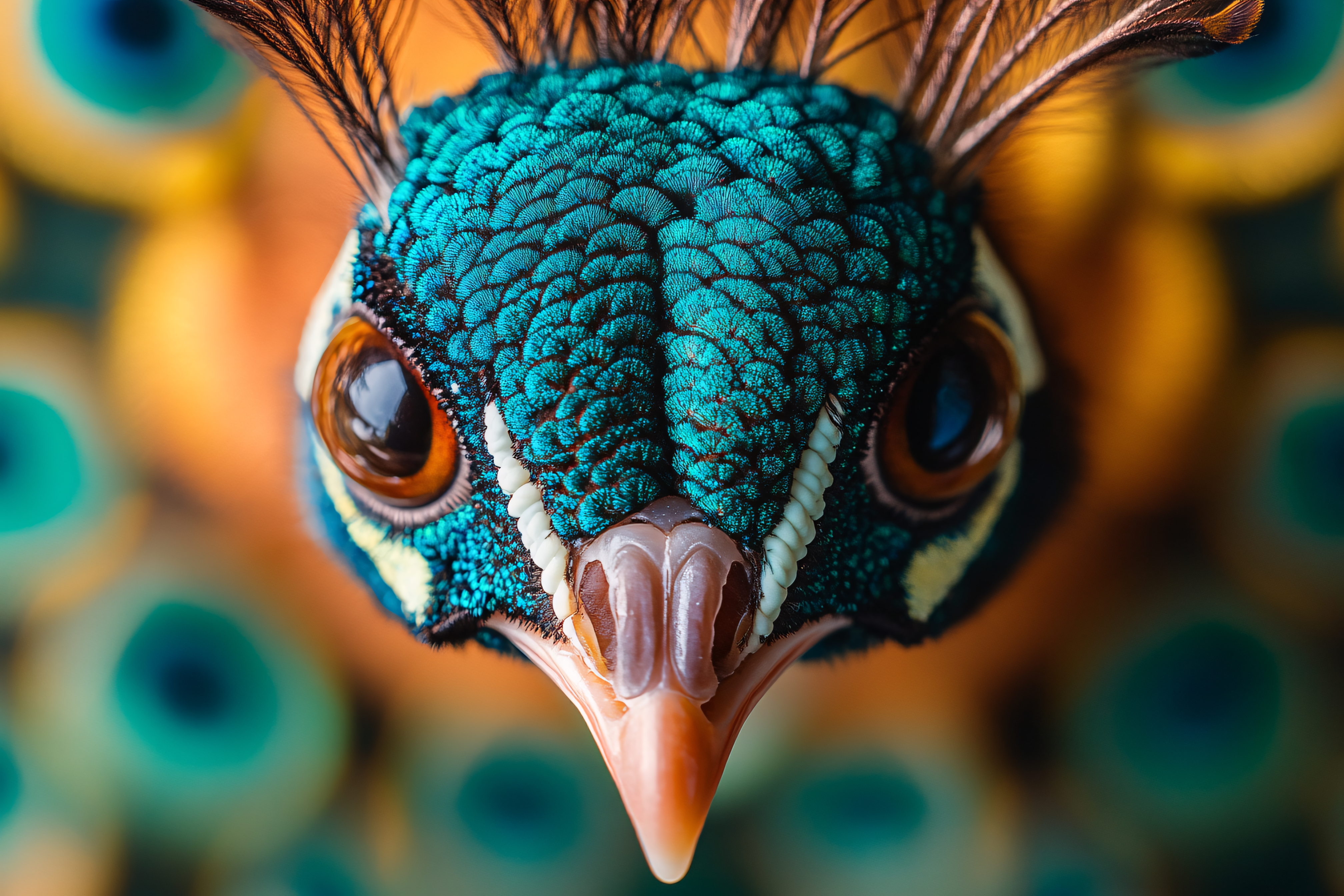 Peacock Head Close-Up