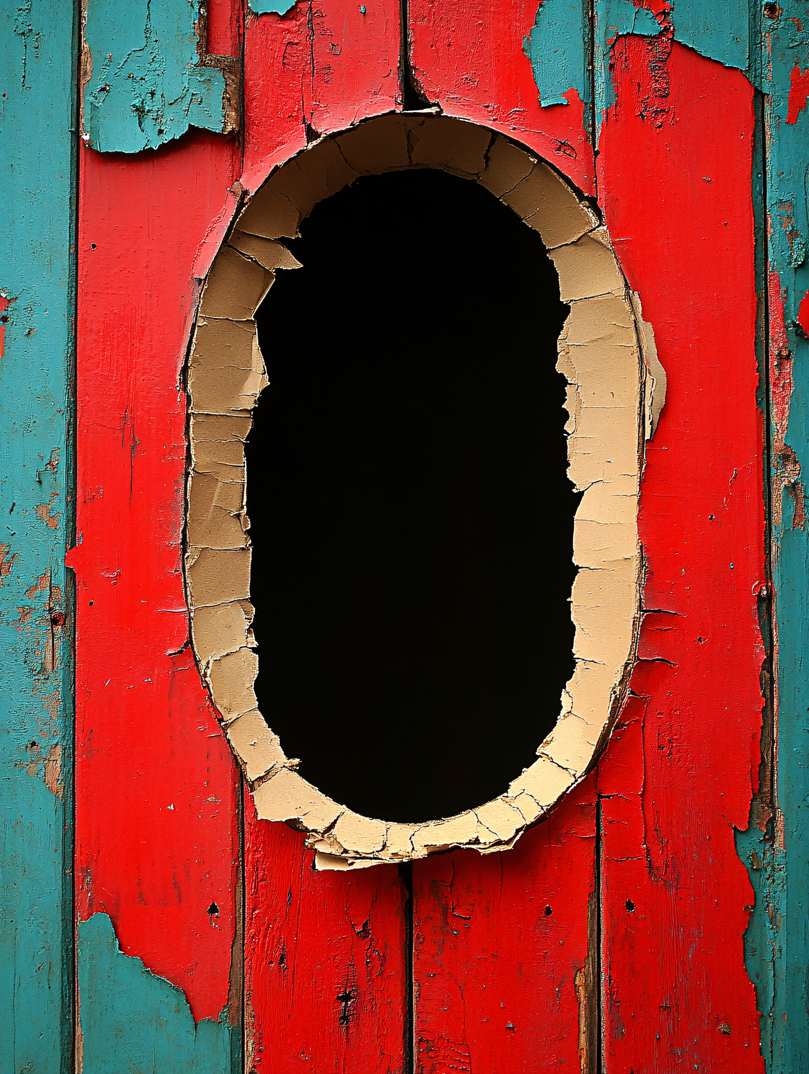 Peeling Paint Oval Hole